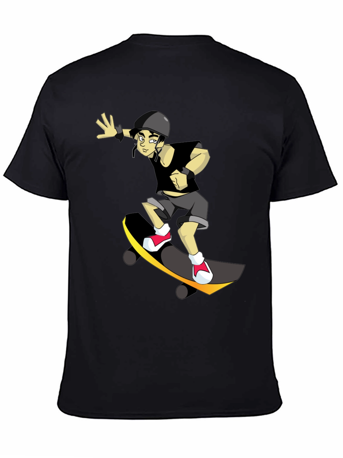 Skateboarding Graphic T-Shirt - Black