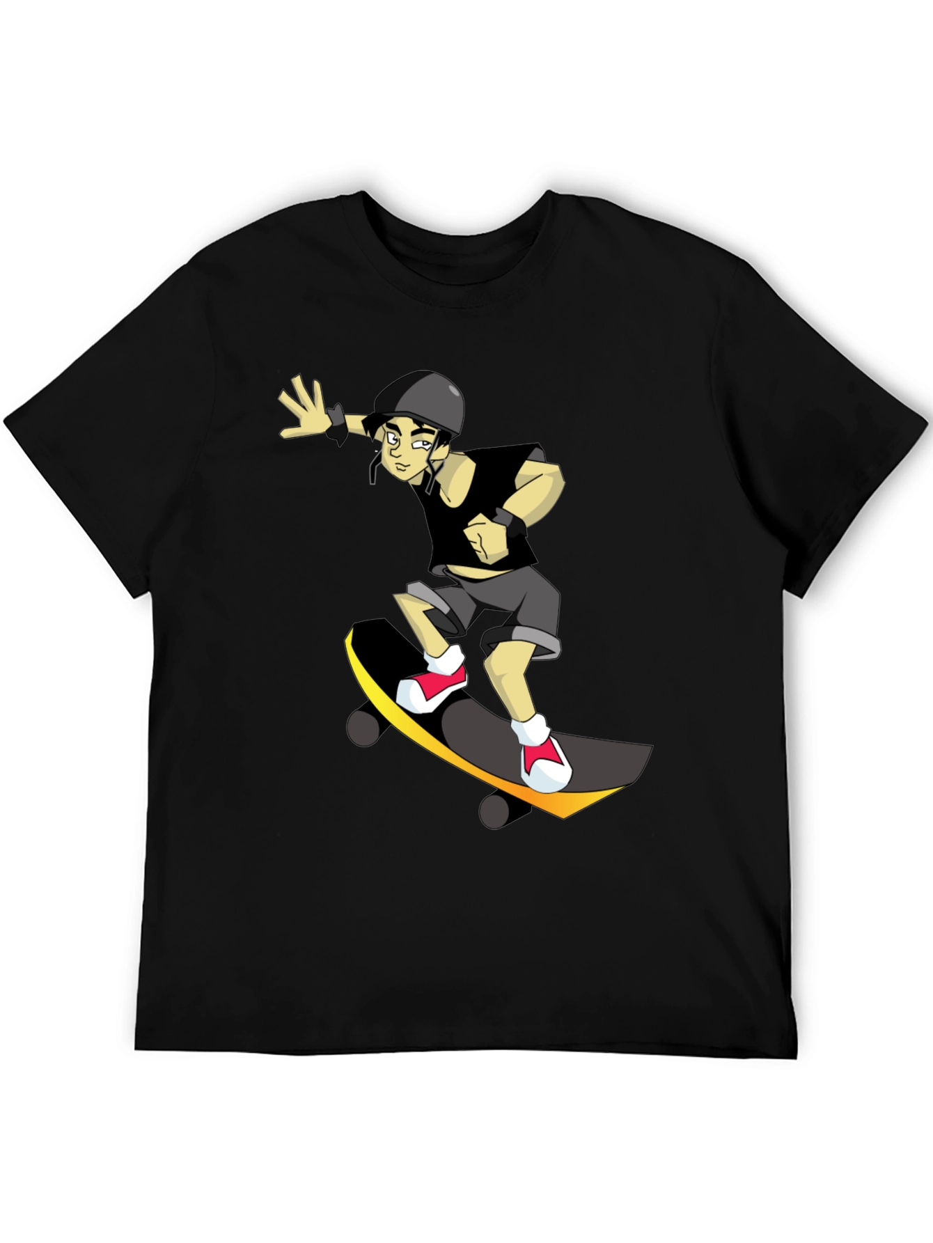 Skateboarding Graphic T-Shirt - Black