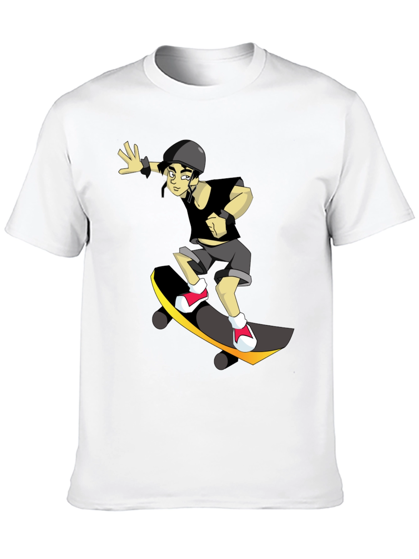 Skateboarding Graphic T-Shirt - Black
