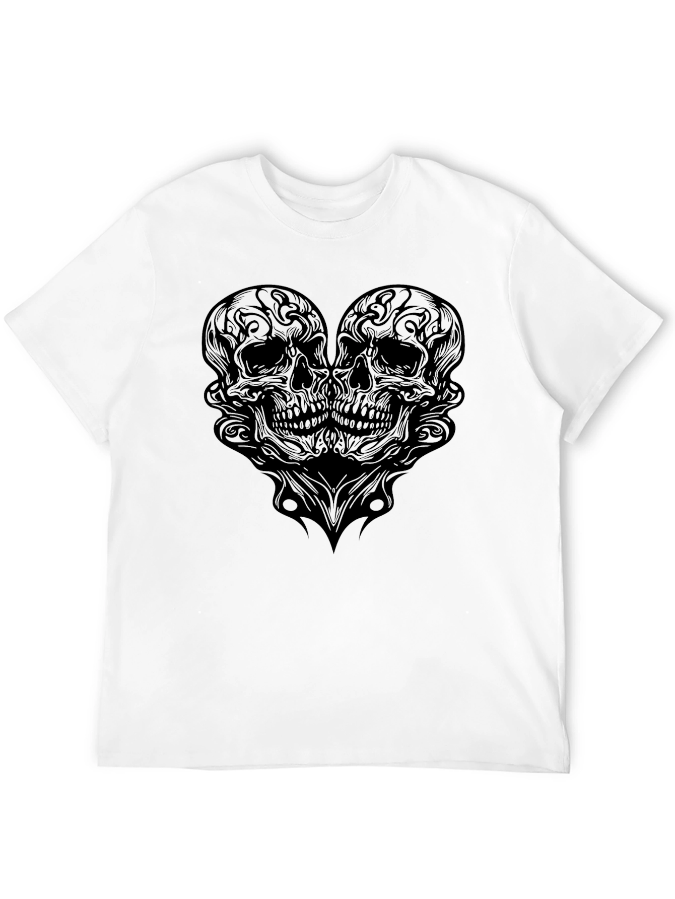 Skull Heart Graphic Tee - Mens Black T-Shirt
