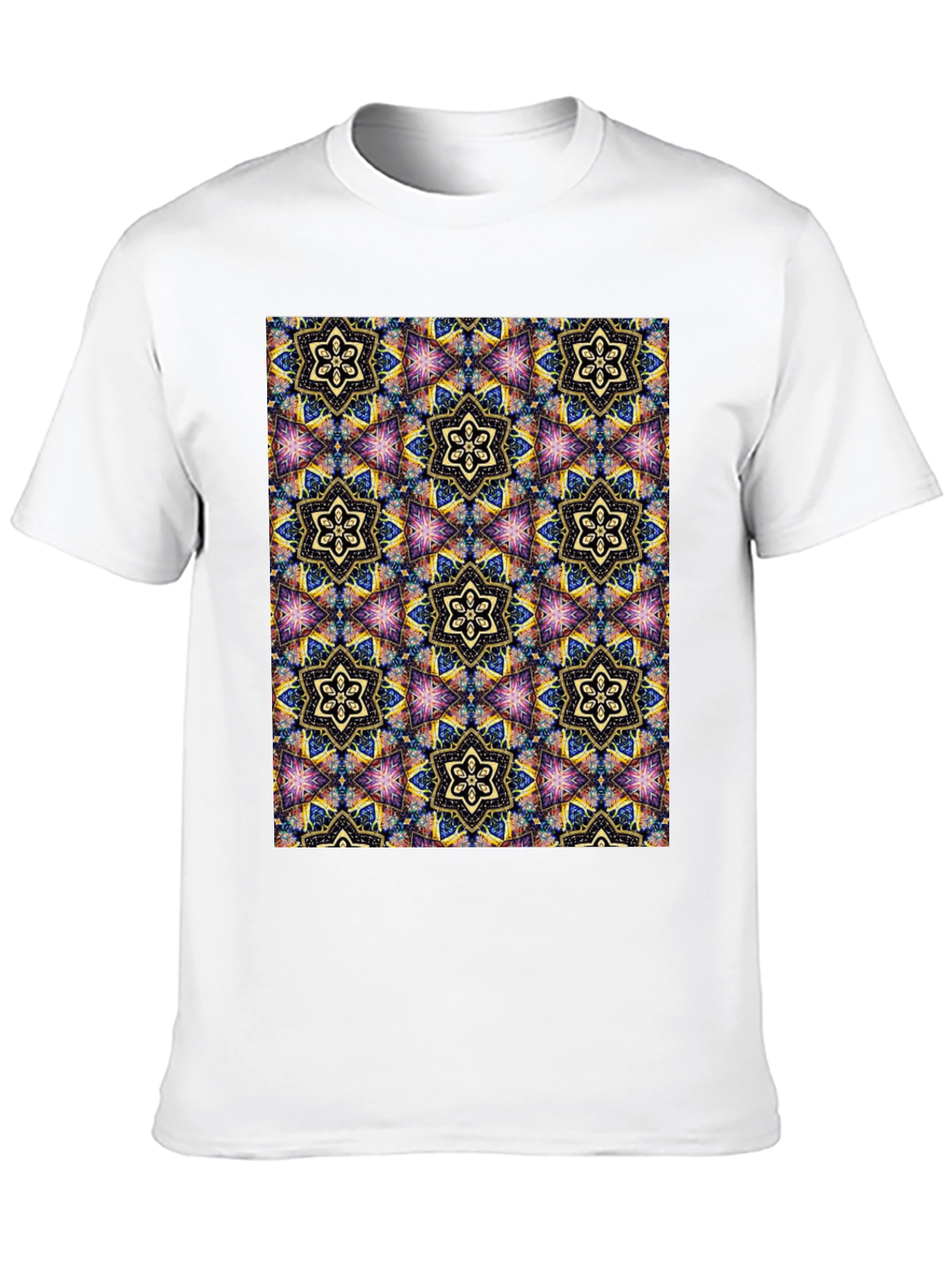 Kaleidoscope Pattern Black T-Shirt