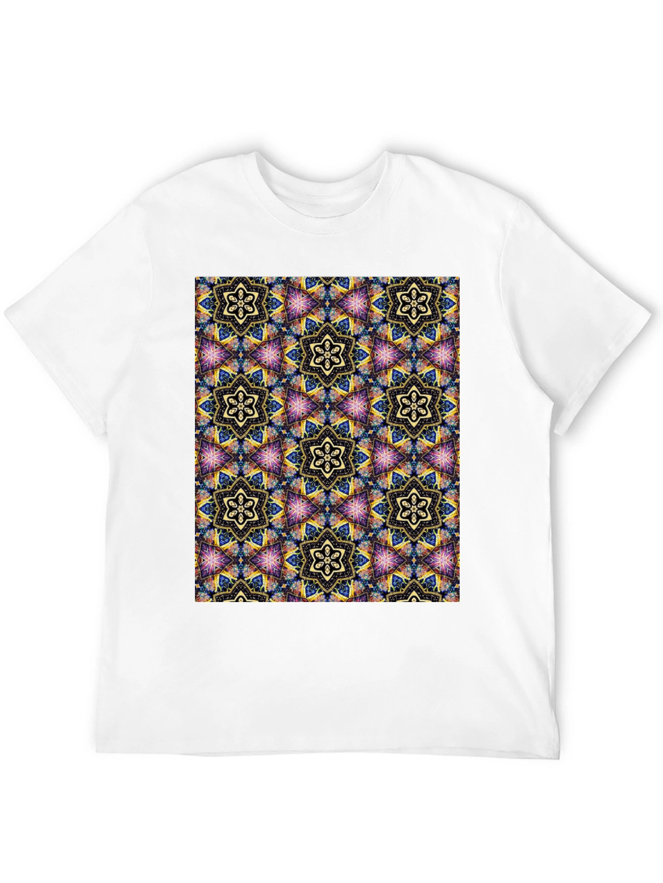 Kaleidoscope Pattern Black T-Shirt