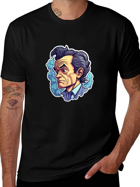 Cartoon Portrait Black T-Shirt