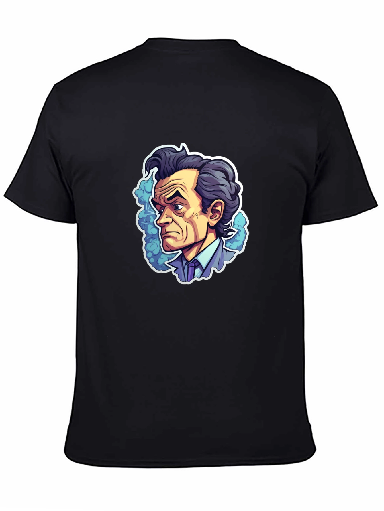Cartoon Portrait Black T-Shirt
