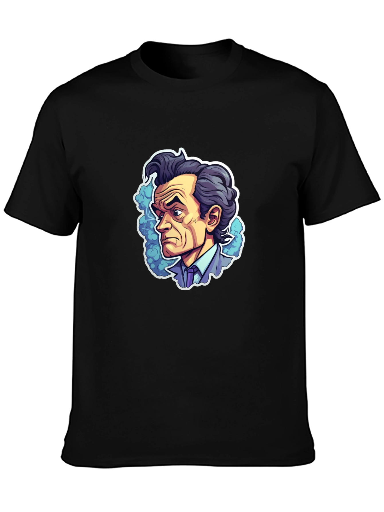 Cartoon Portrait Black T-Shirt