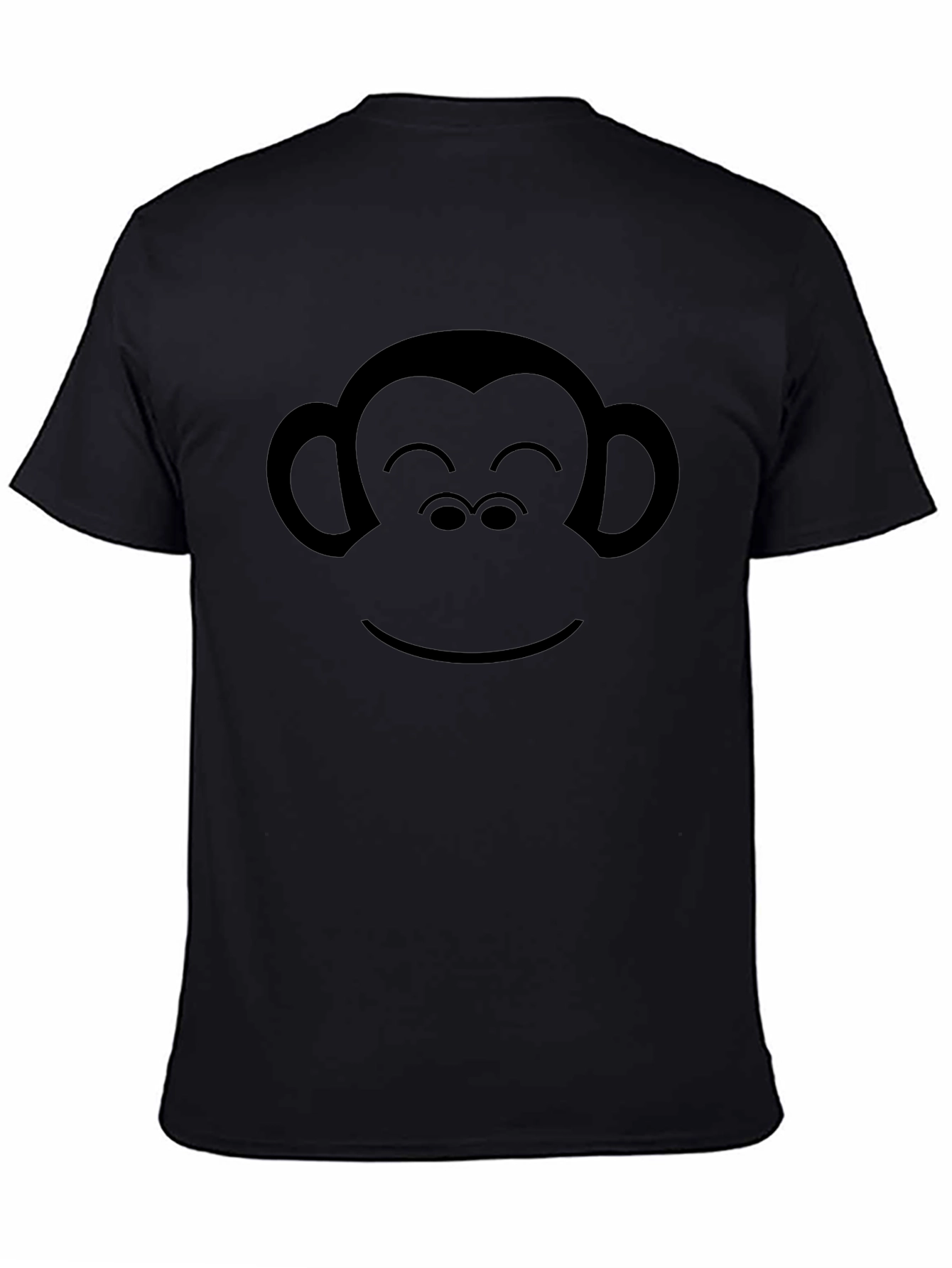 Monkey Face Graphic Black T-Shirt - Casual Tee