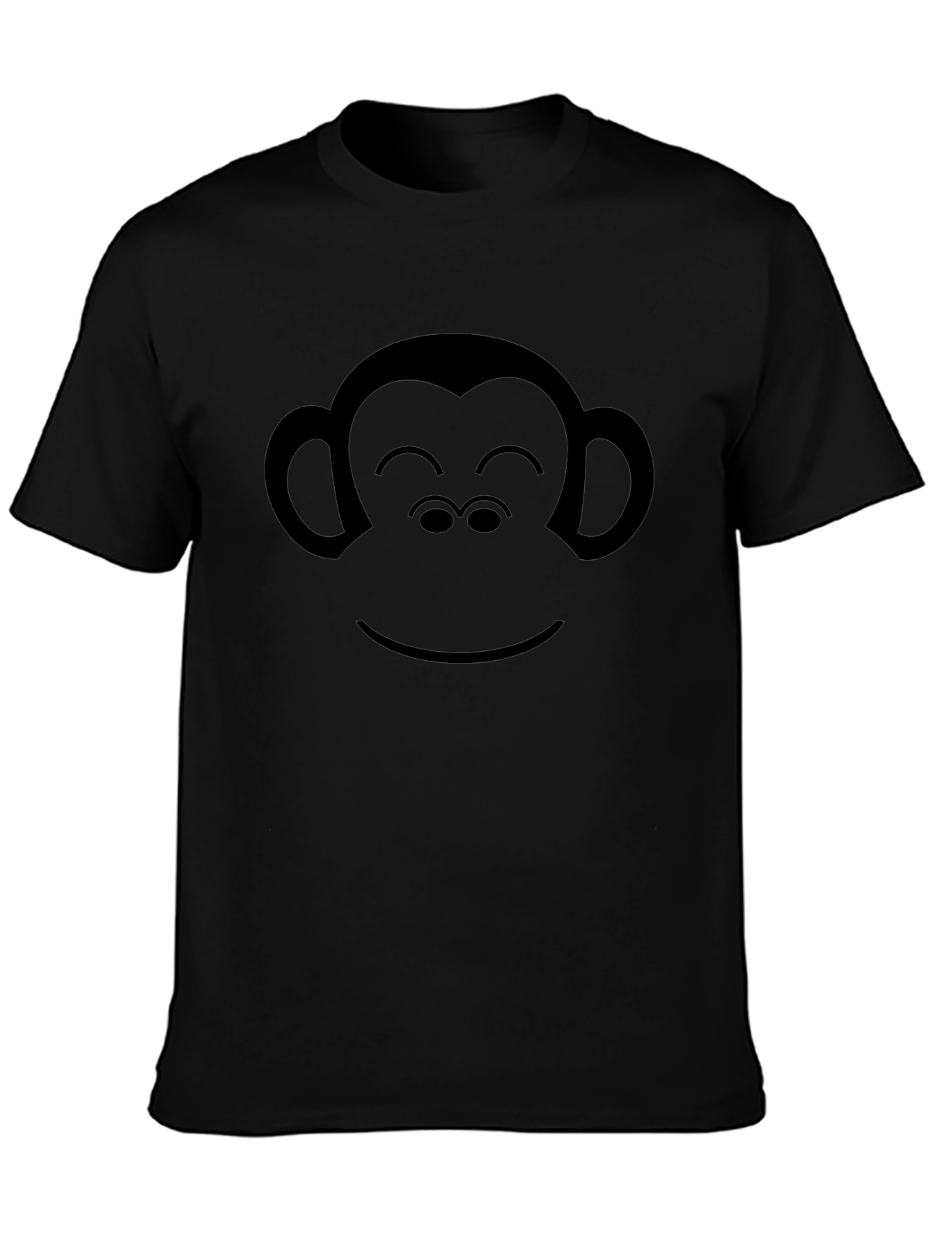 Monkey Face Graphic Black T-Shirt - Casual Tee