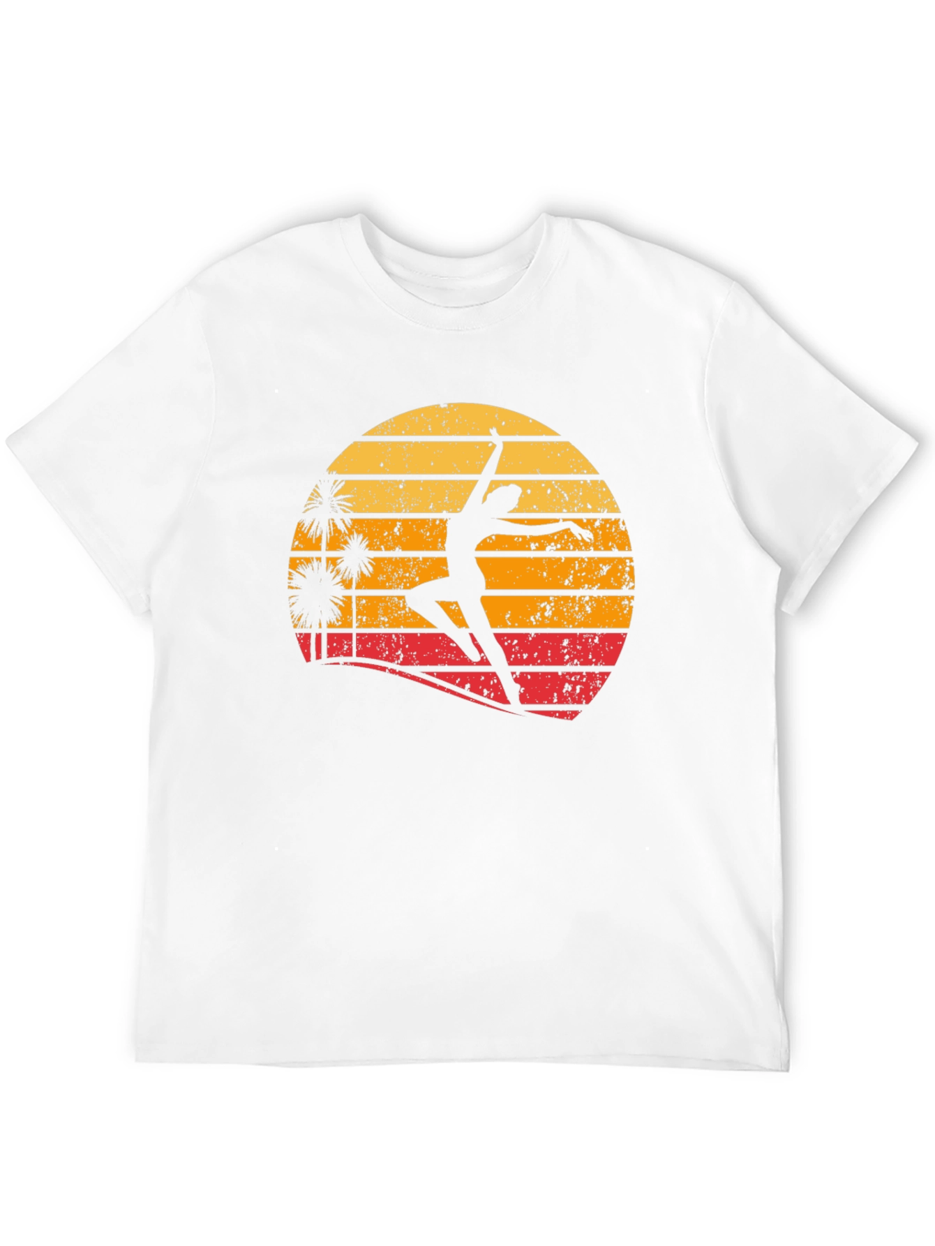 Retro Sunset Dancer Graphic Tee - Black