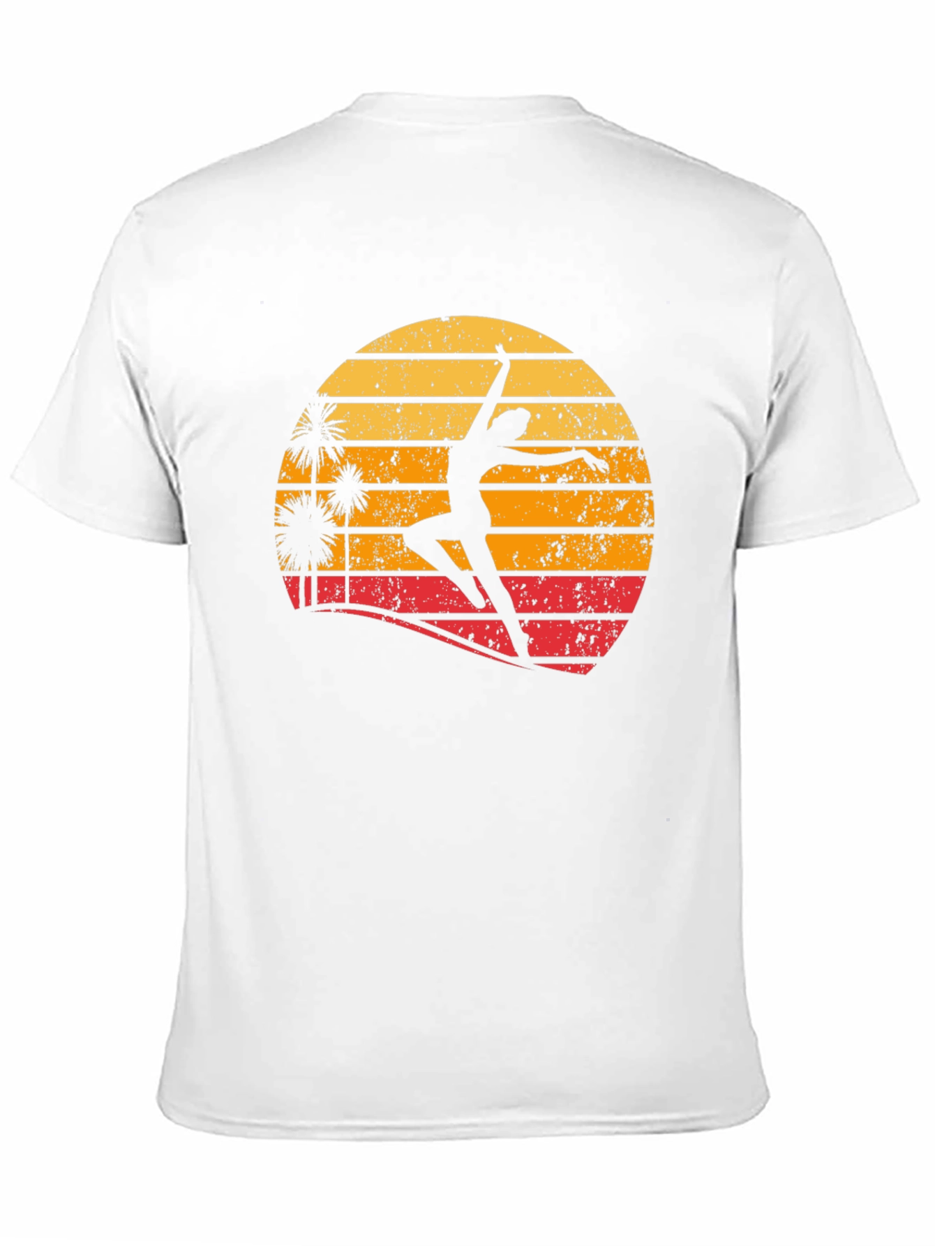 Retro Sunset Dancer Graphic Tee - Black