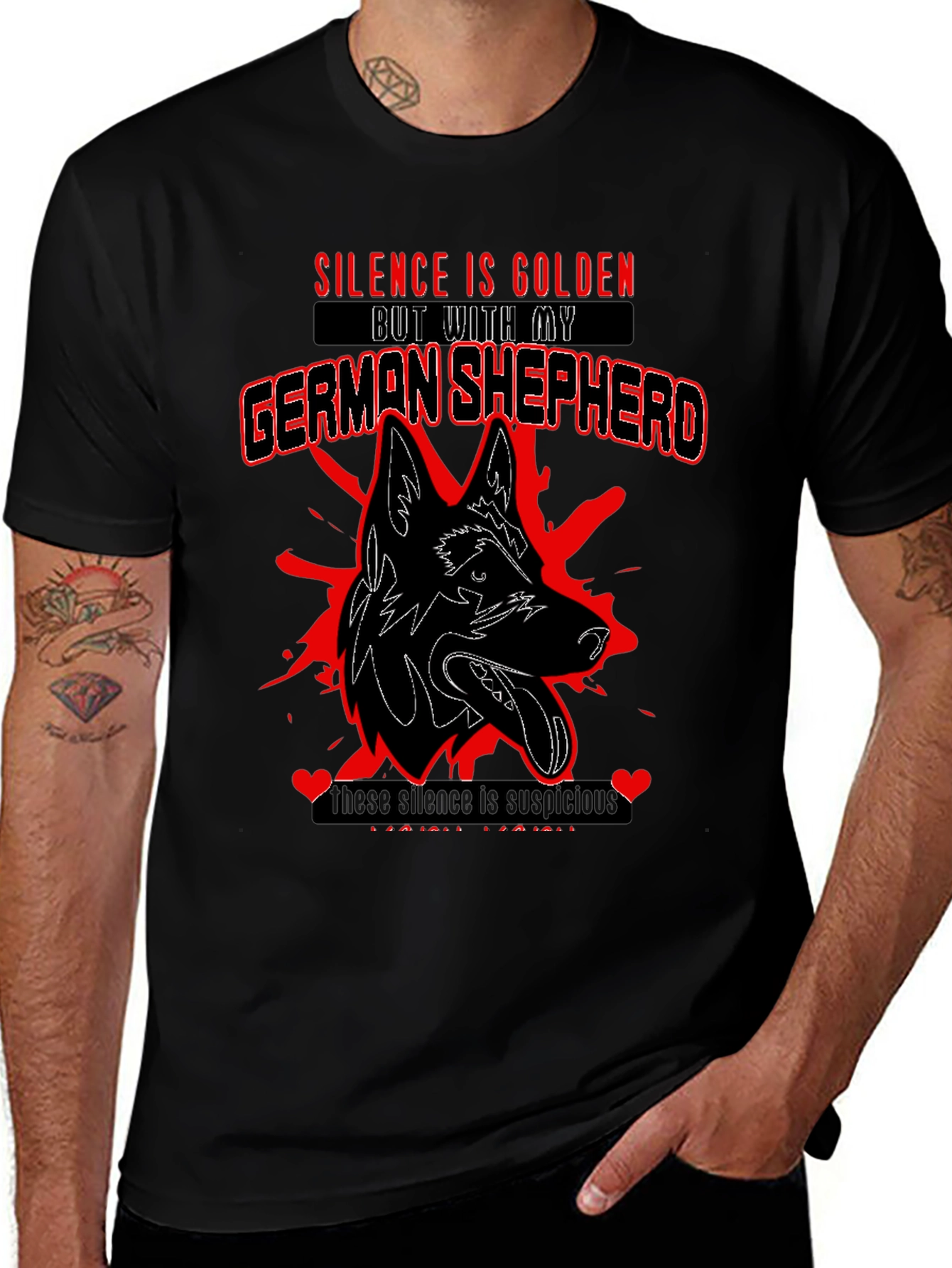 German Shepherd T-Shirt: Silence is Golden