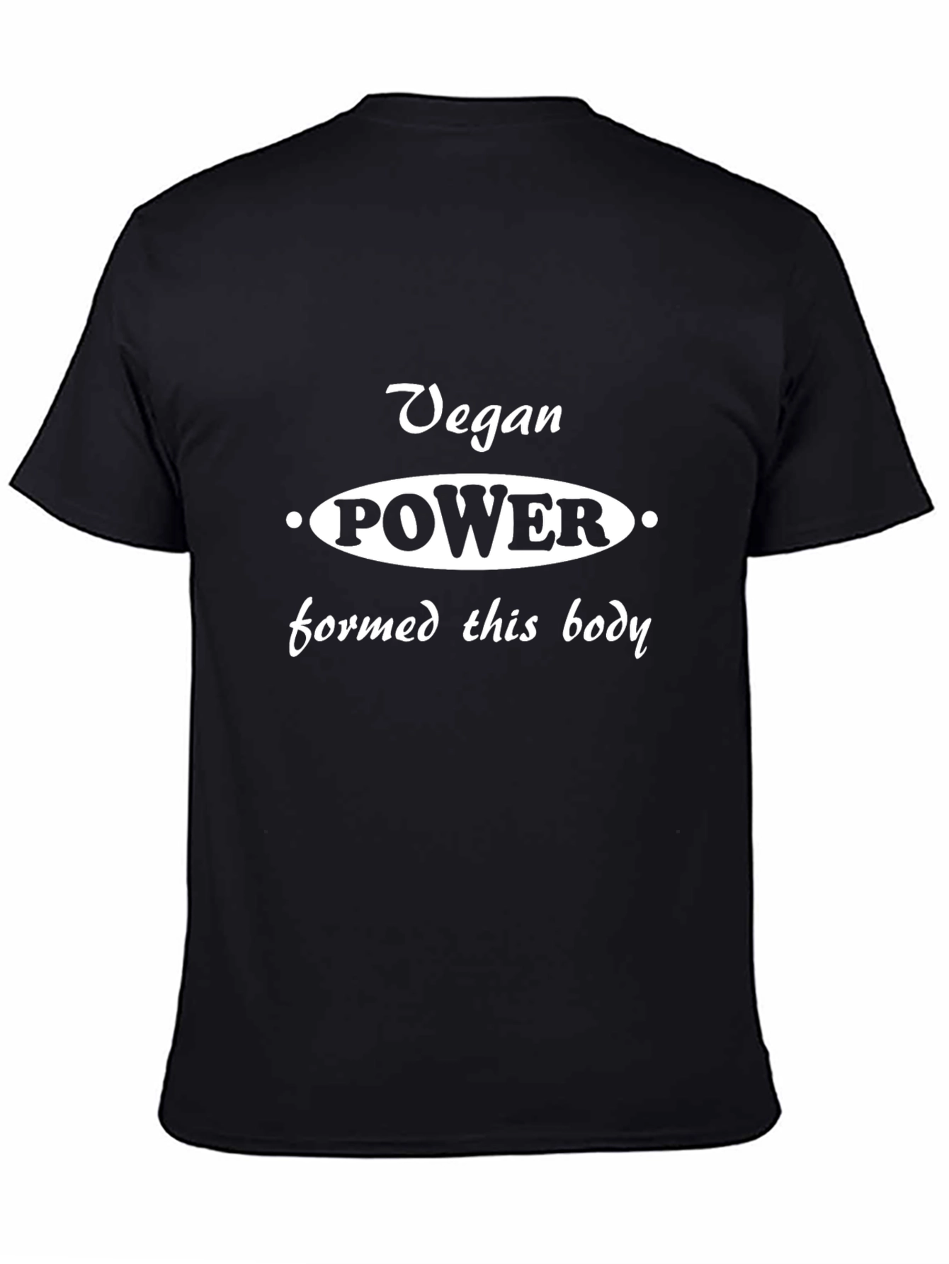 Vegan Power T-Shirt - Black Cotton Blend