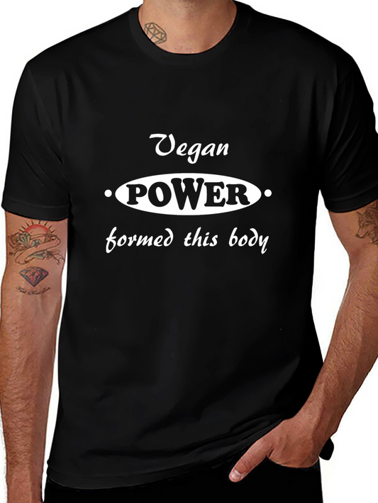 Vegan Power T-Shirt - Black Cotton Blend