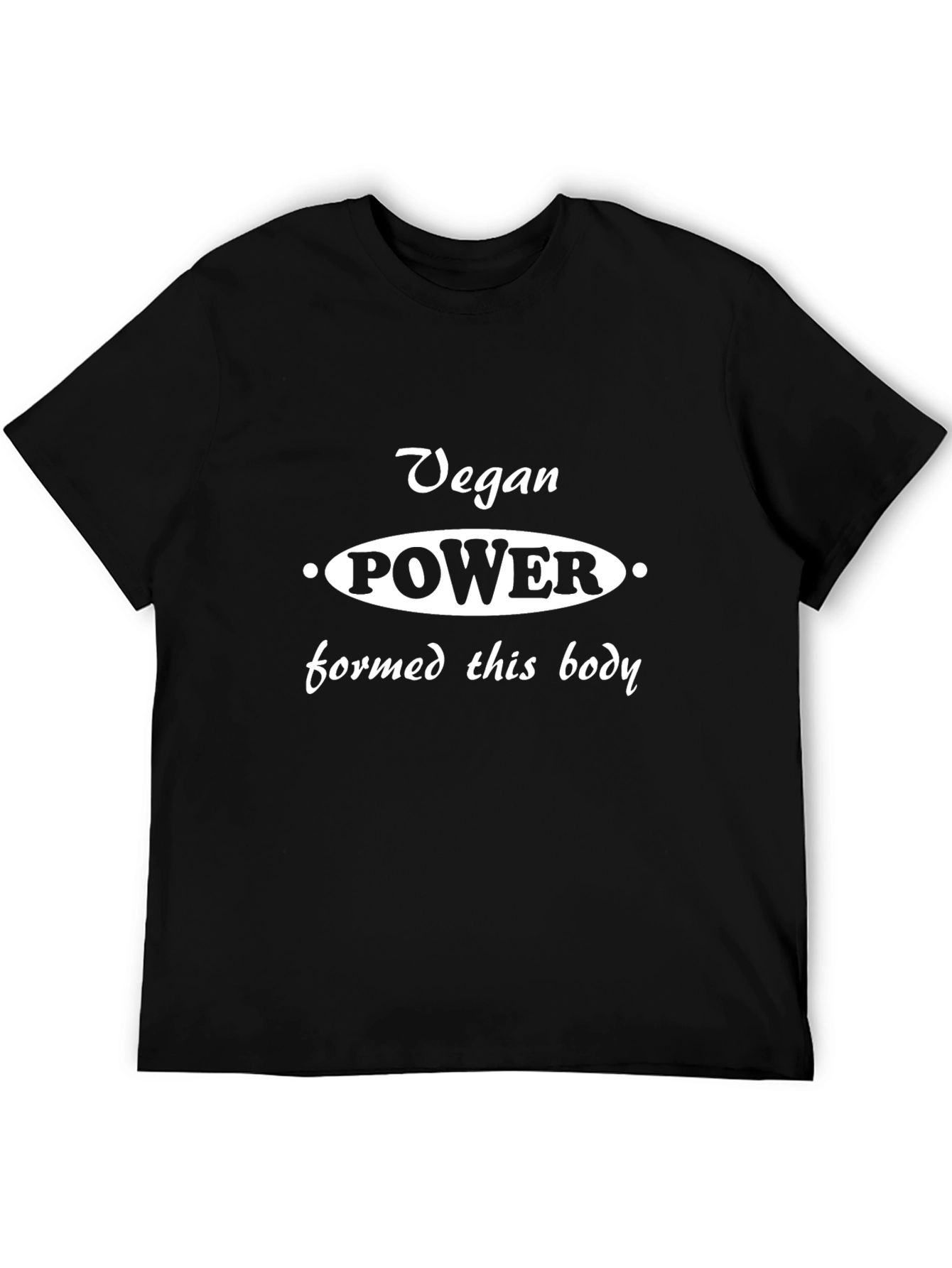 Vegan Power T-Shirt - Black Cotton Blend