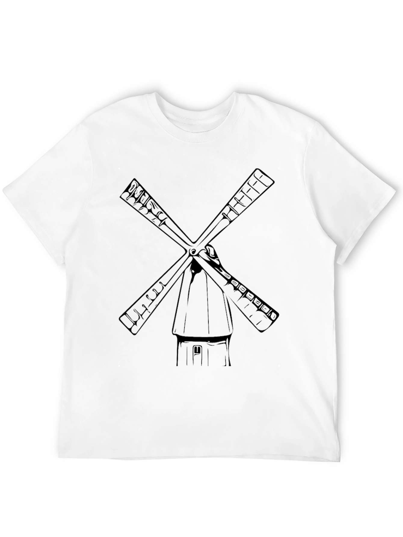 Mens Black Windmill Graphic Tee