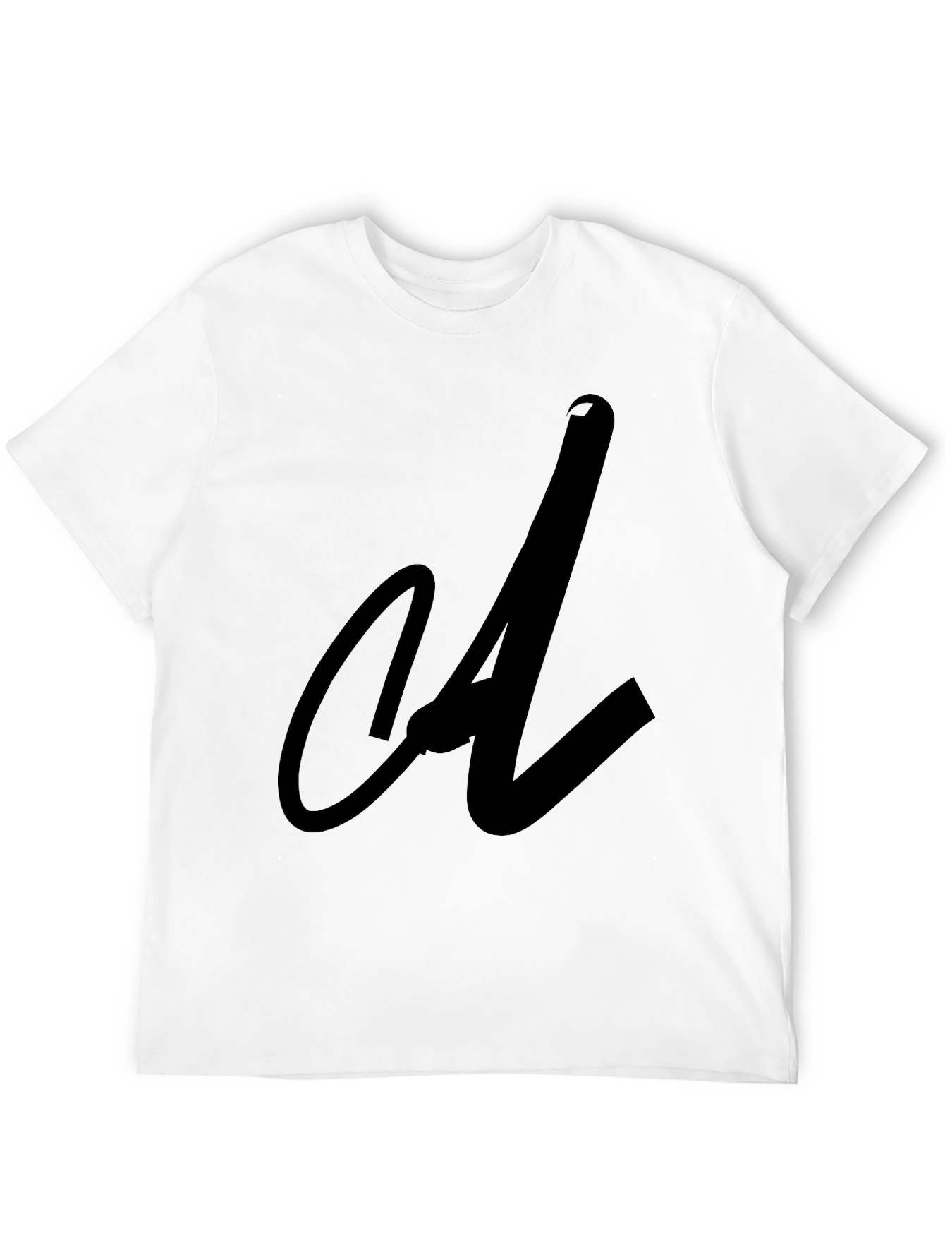 Black Tee with Abstract Initial Design
