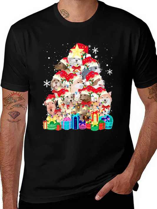 Dog Christmas Tree T-Shirt - Festive Holiday Apparel