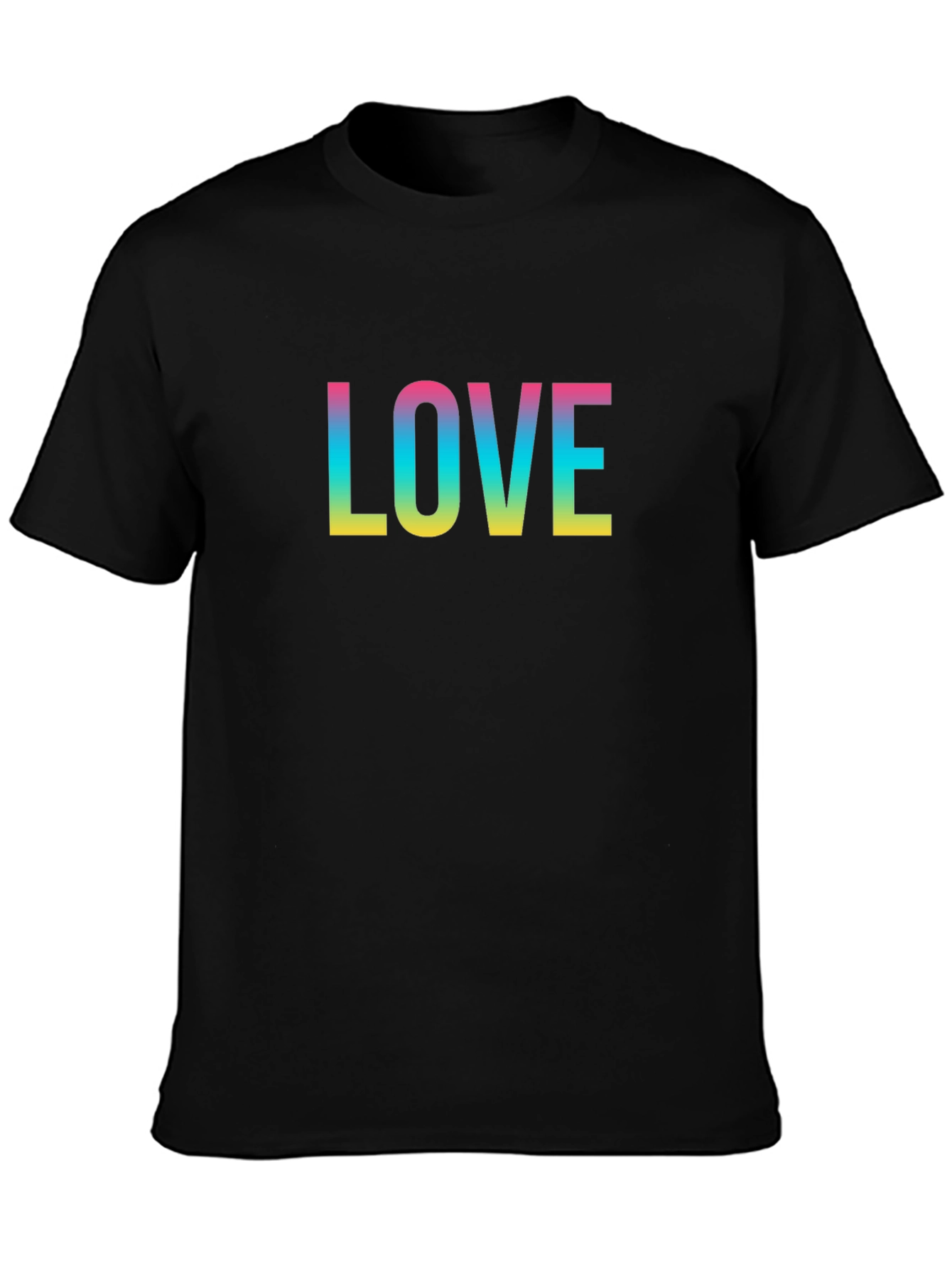 Love Rainbow Print Black T-Shirt