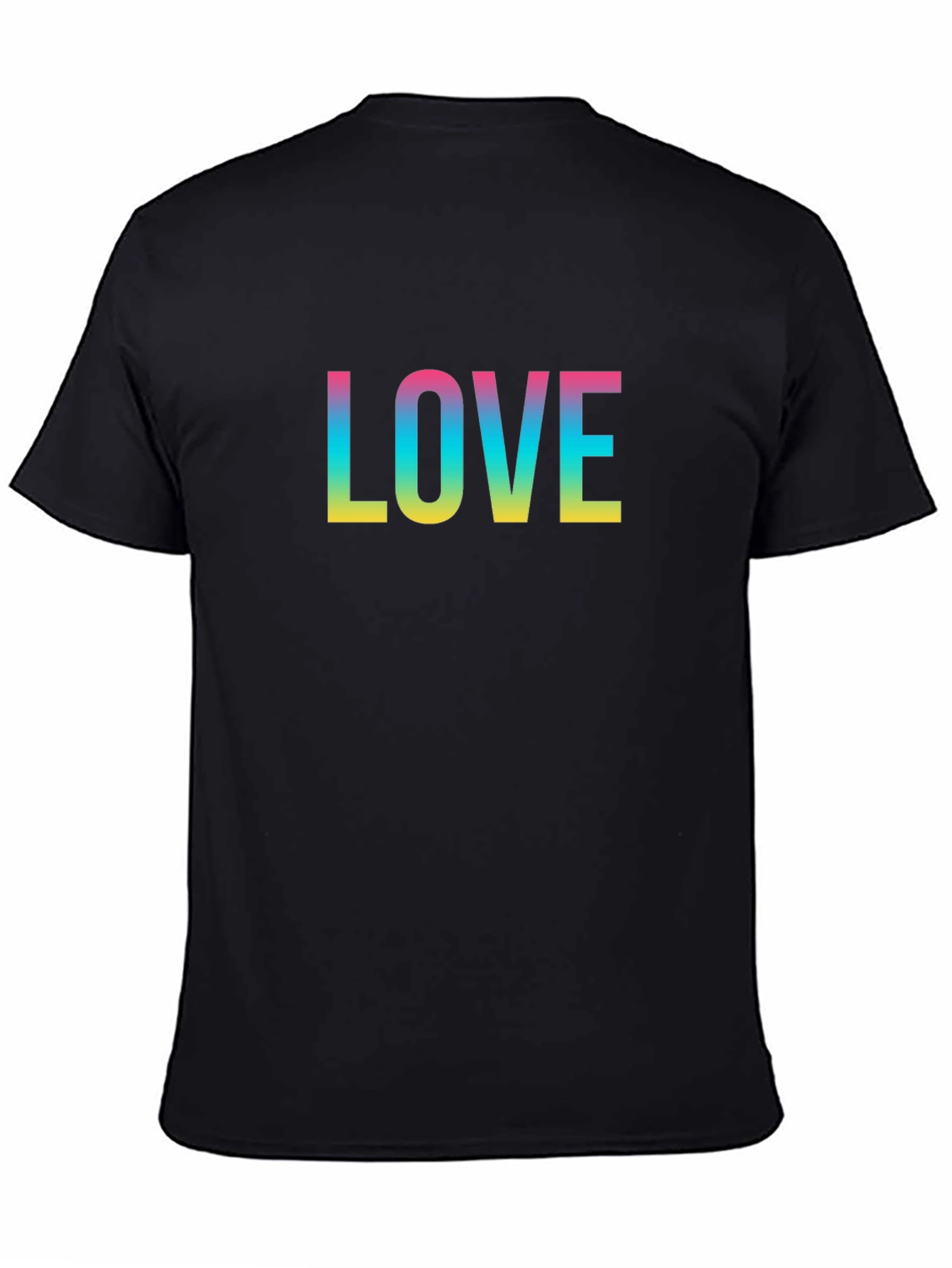 Love Rainbow Print Black T-Shirt