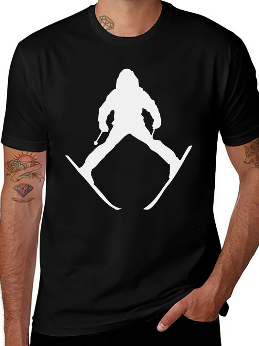 Black Skiing Silhouette Graphic Tee