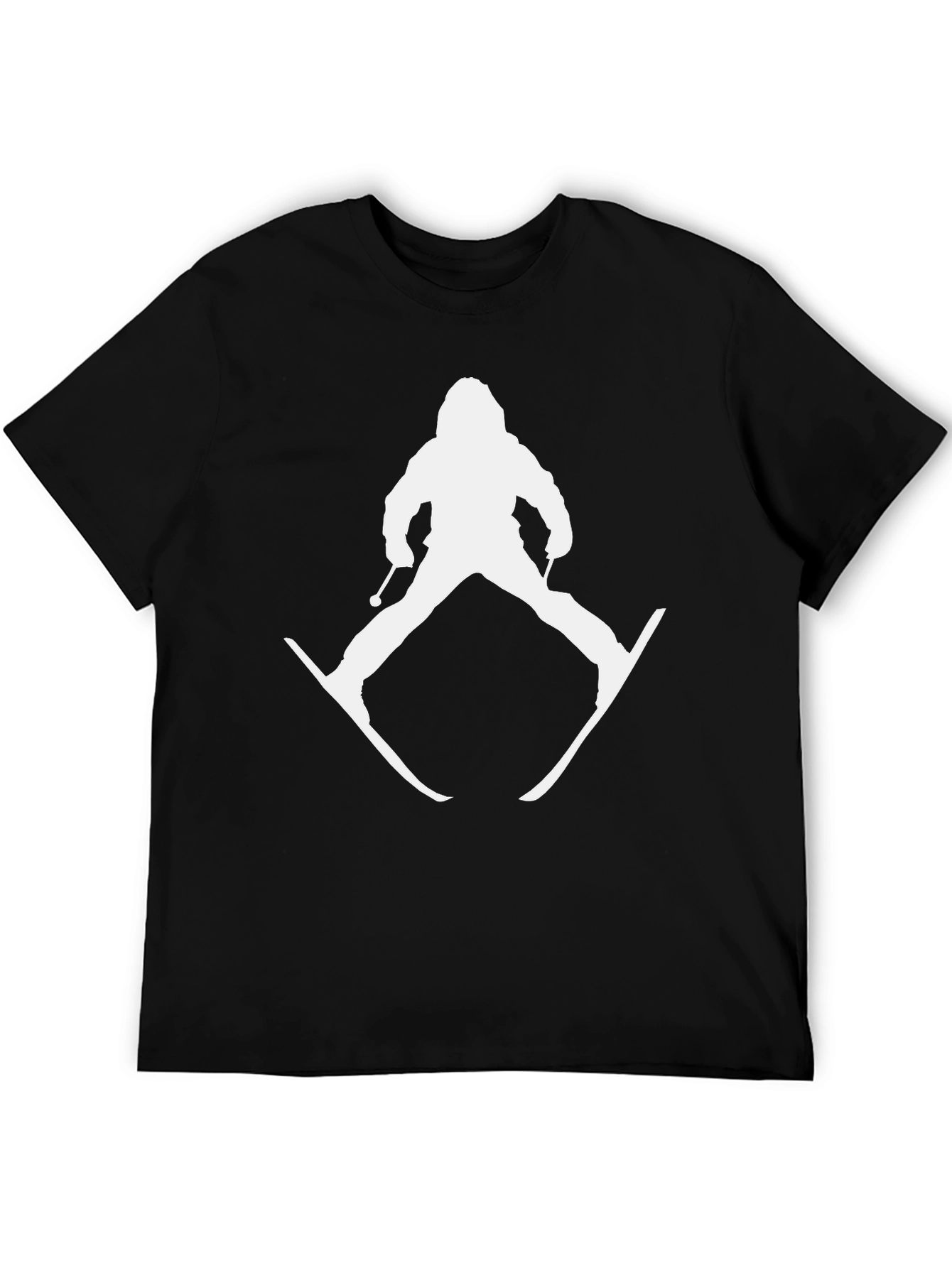 Black Skiing Silhouette Graphic Tee