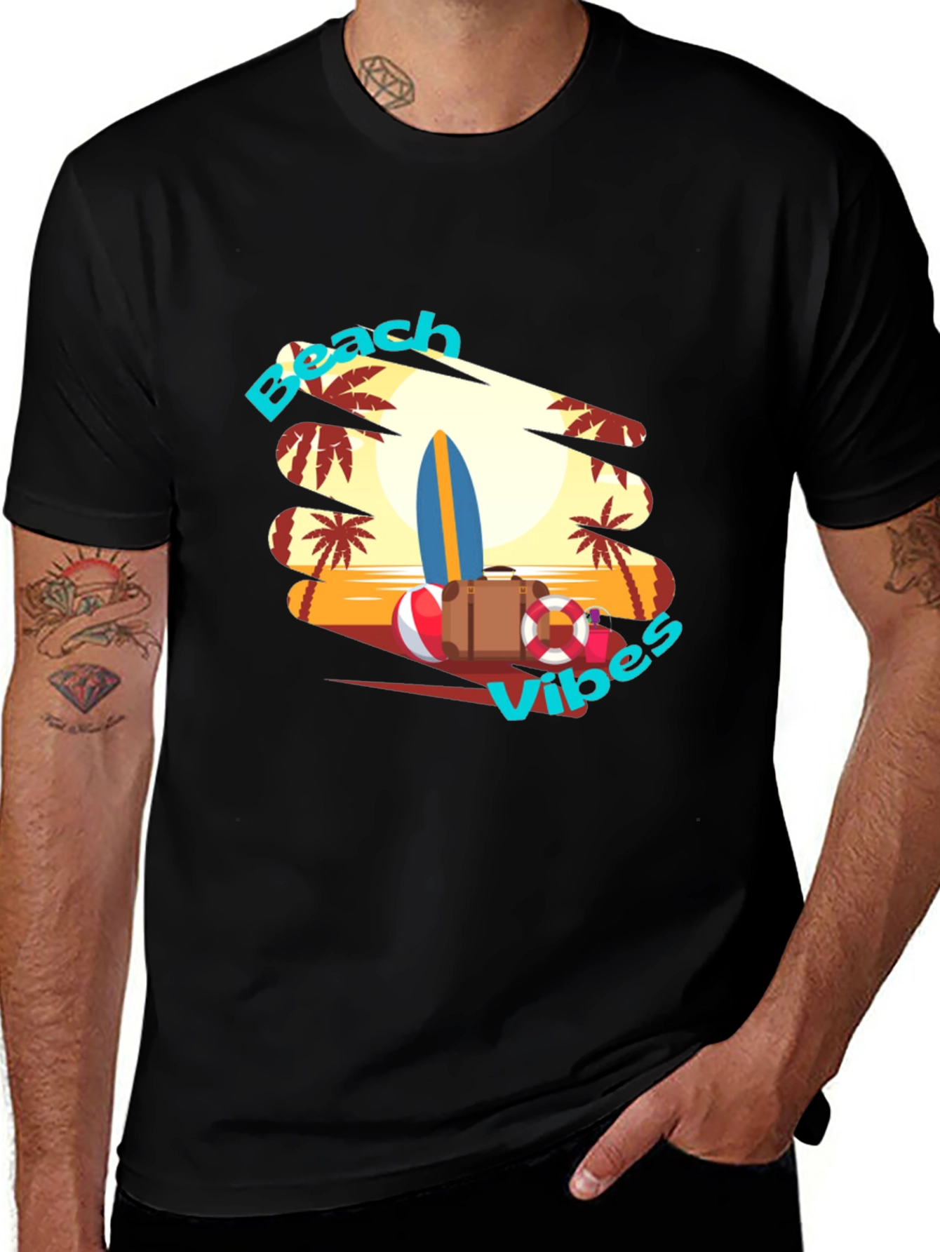 Beach Vibes Graphic T-Shirt - Tropical Summer Tee