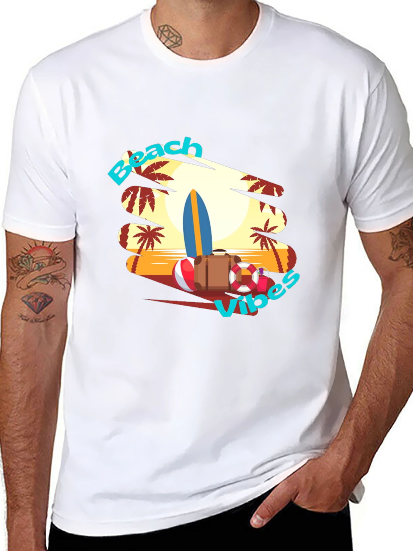Beach Vibes Graphic T-Shirt - Tropical Summer Tee