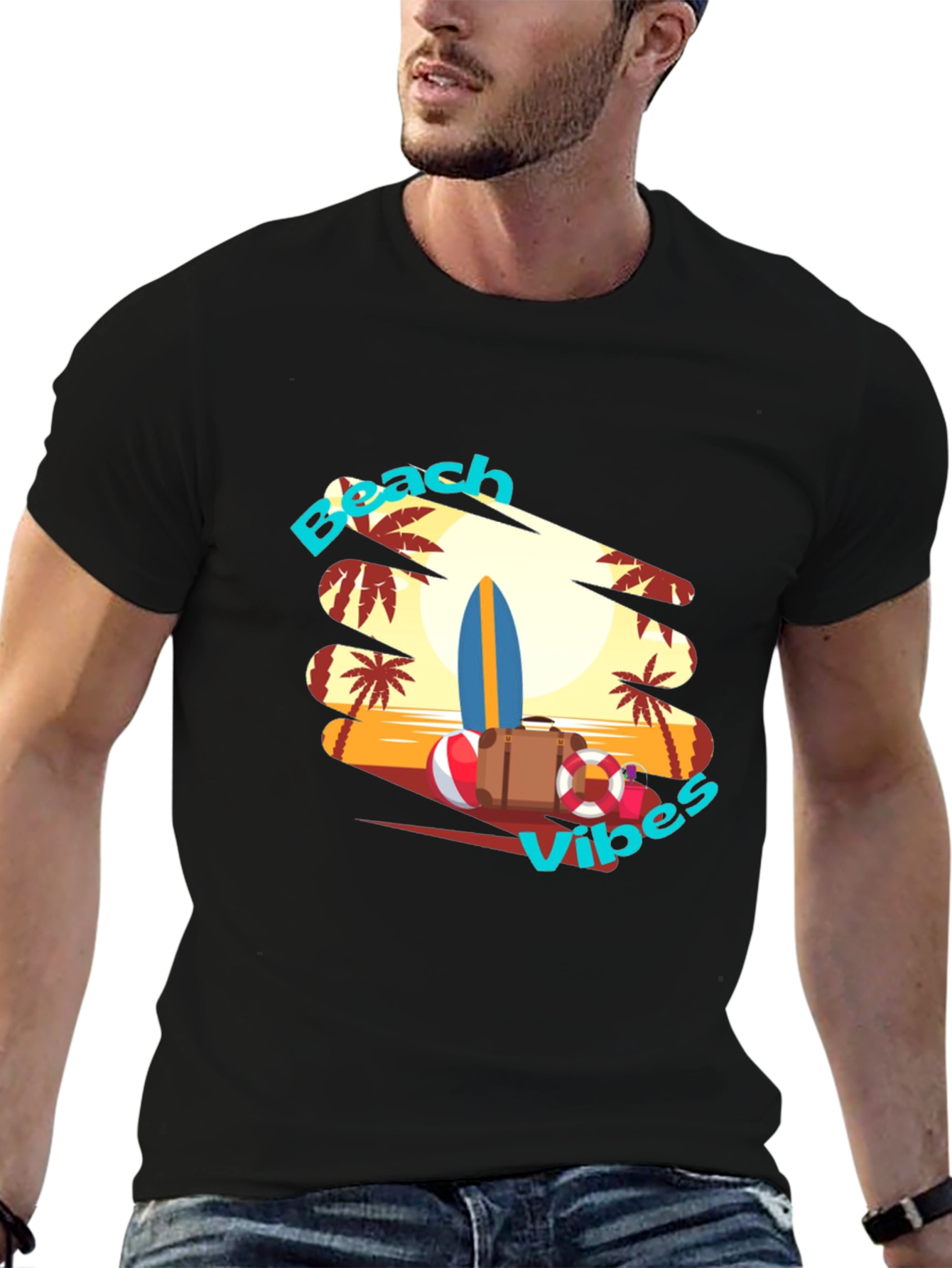 Beach Vibes Graphic T-Shirt - Tropical Summer Tee