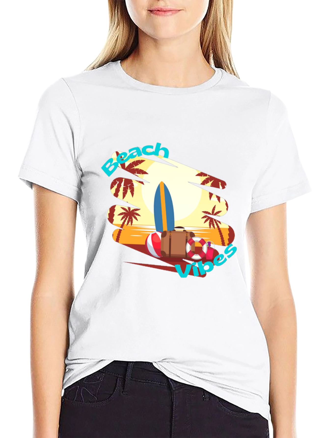 Beach Vibes Graphic T-Shirt - Tropical Summer Tee