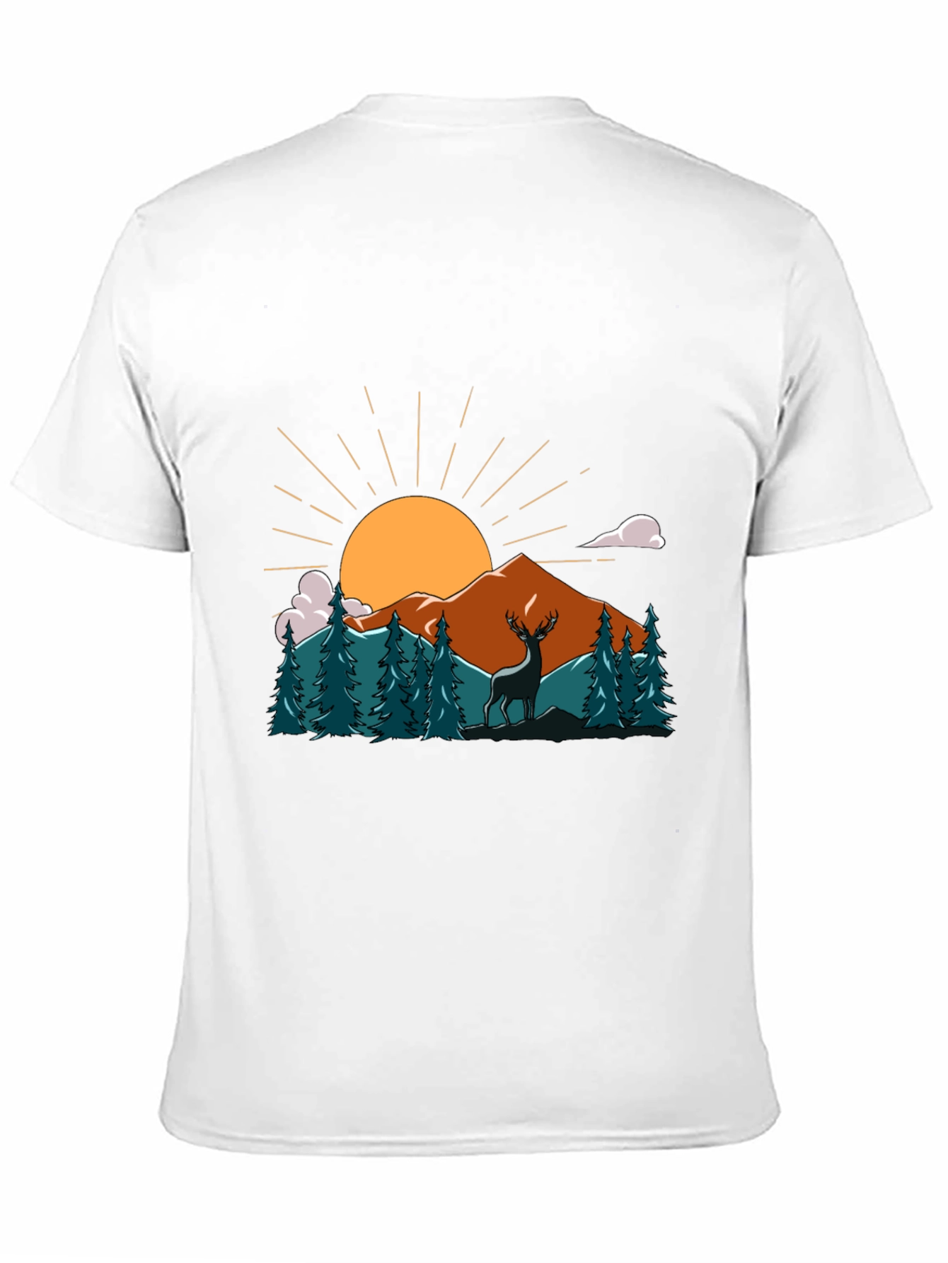 Nature Deer Graphic Tee - Soft Cotton Black T-Shirt