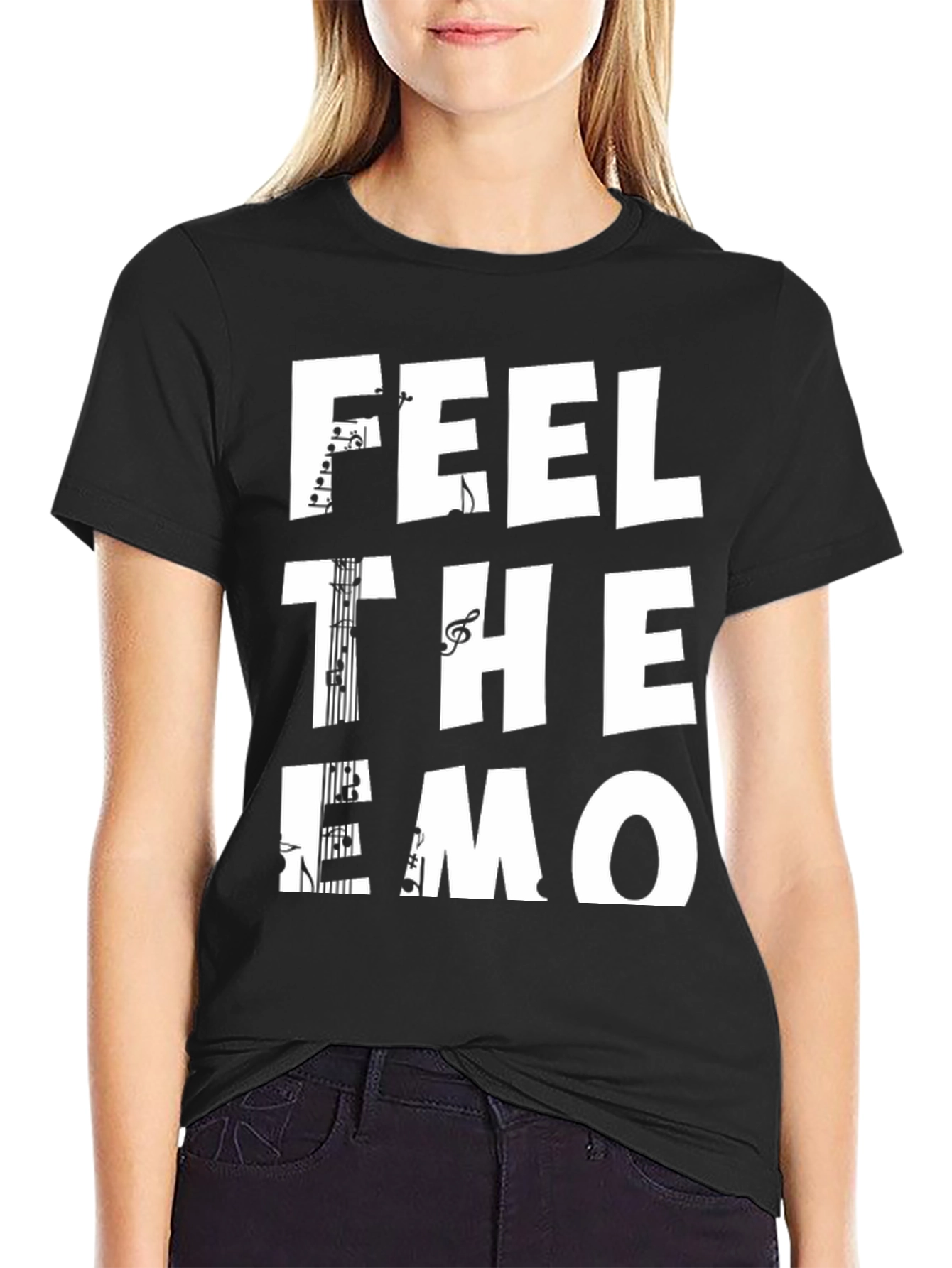 Feel the Emo Music T-Shirt - Black Tee