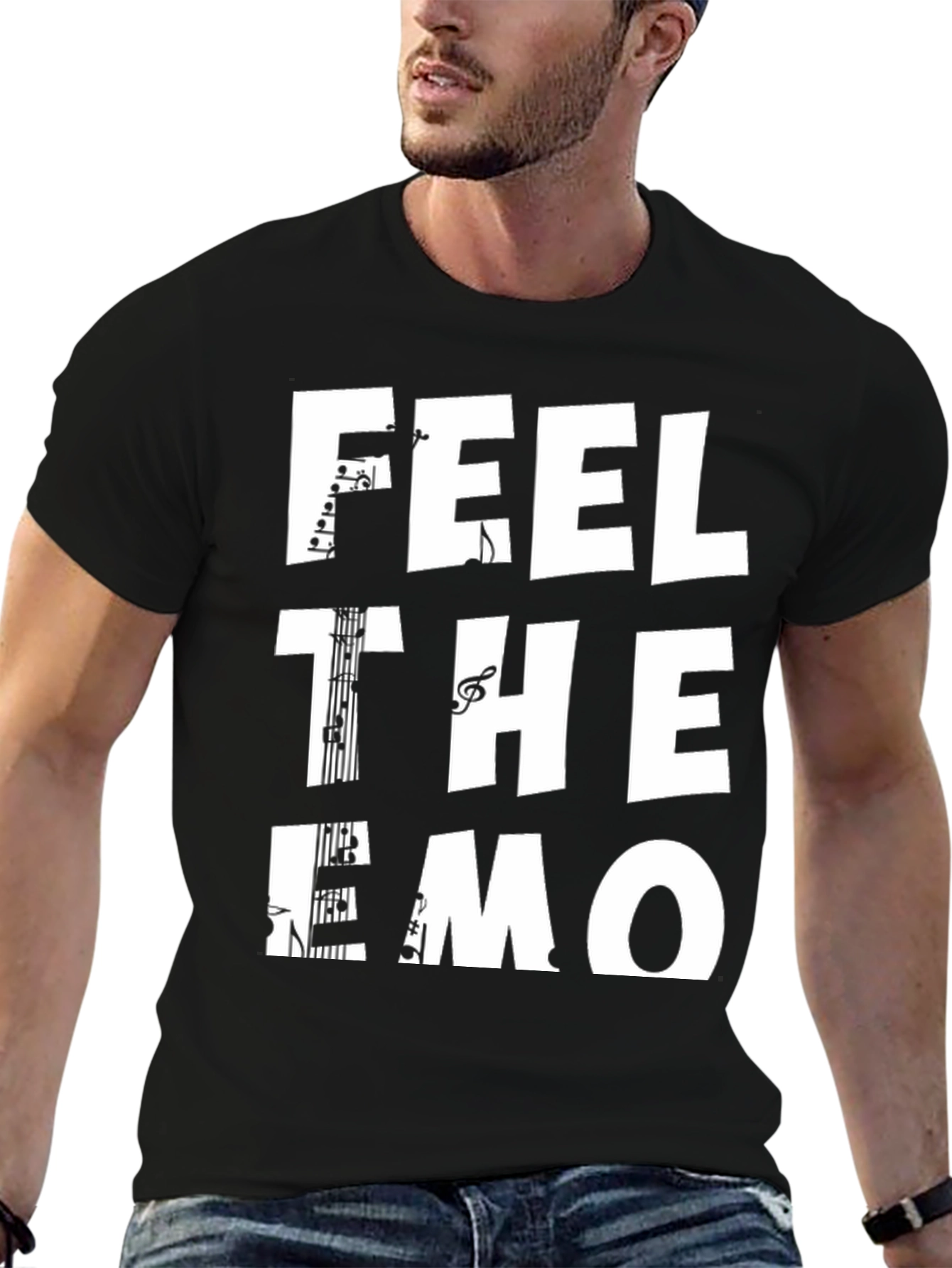 Feel the Emo Music T-Shirt - Black Tee