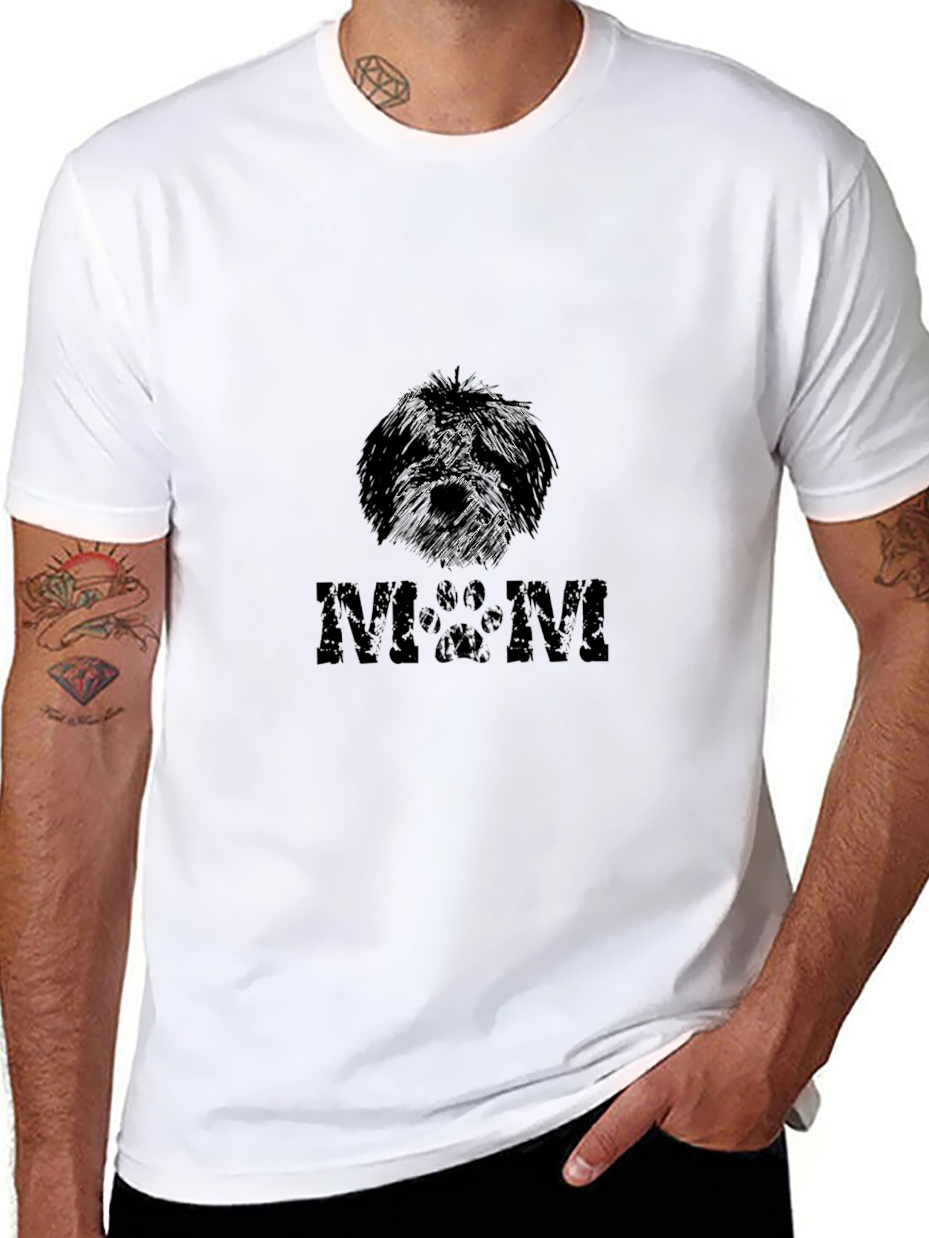 Dog Mom T-Shirt Paw Print Design