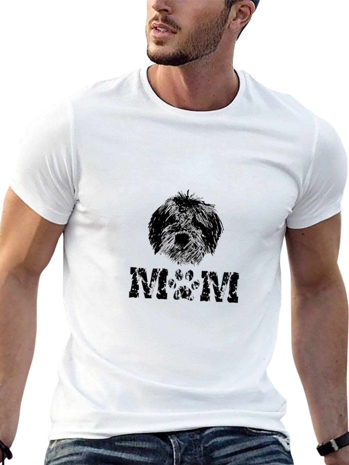 Dog Mom T-Shirt Paw Print Design