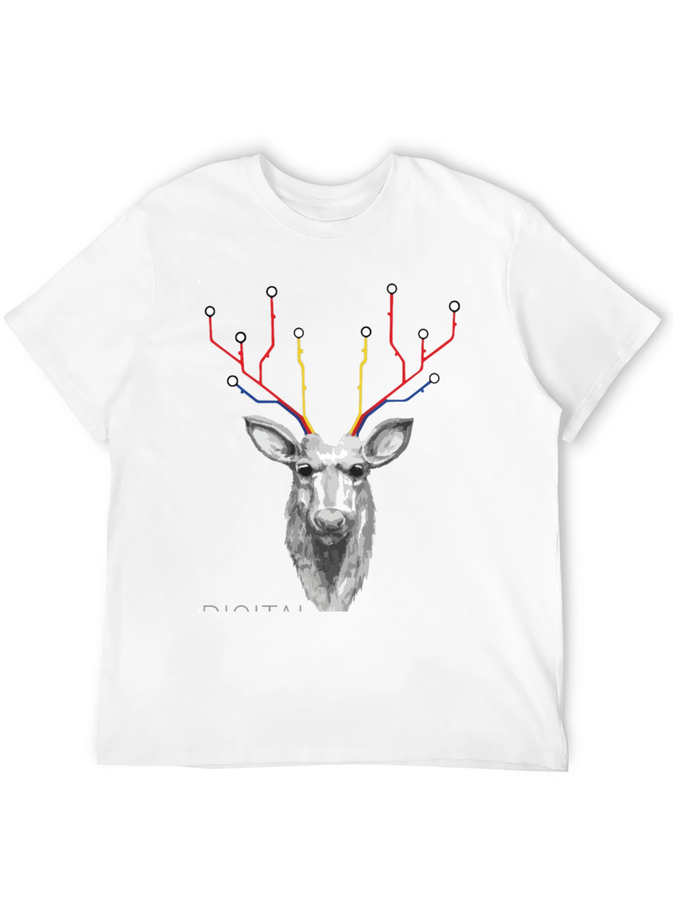 Digital Deer Graphic Tee - Black