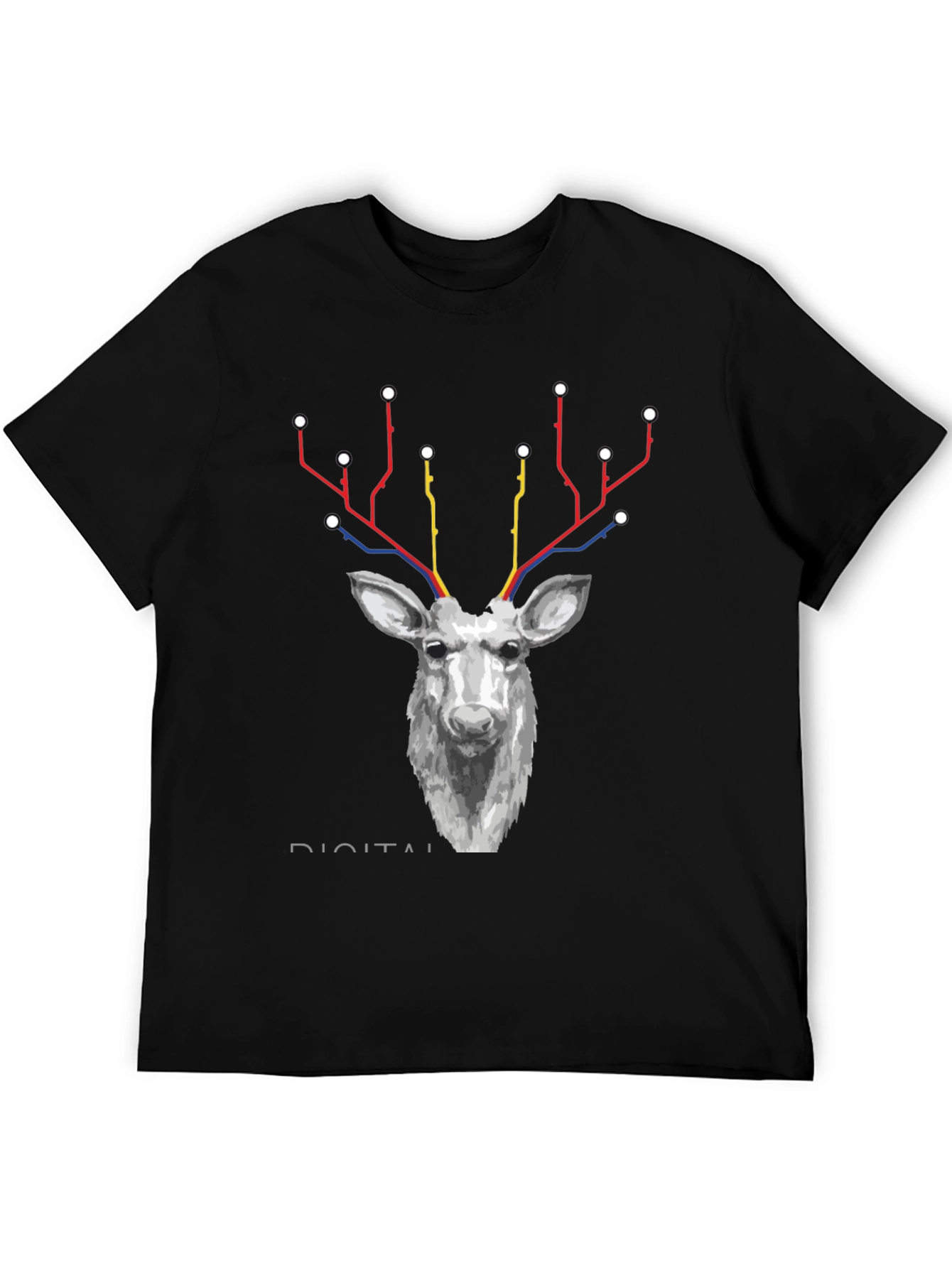 Digital Deer Graphic Tee - Black
