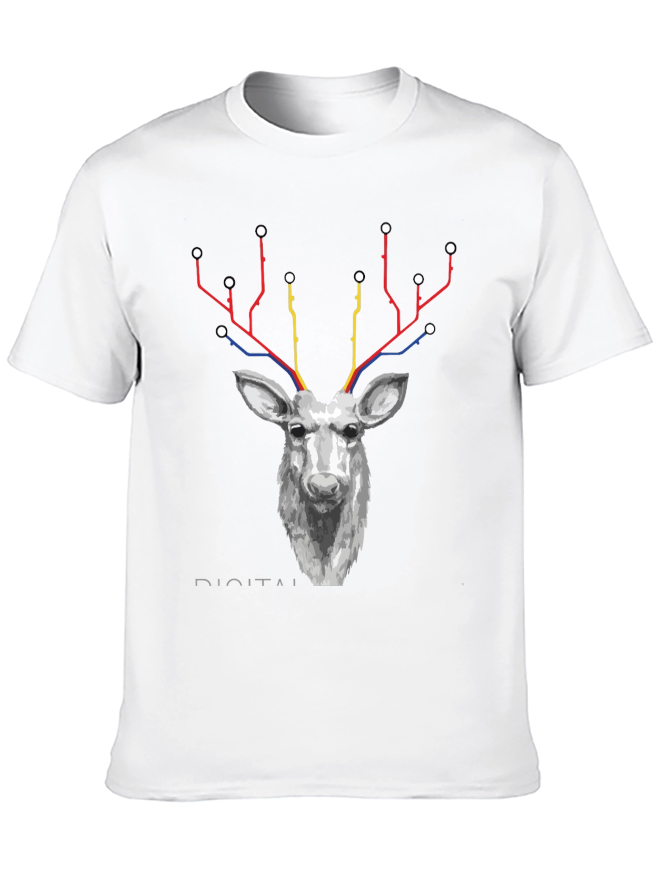 Digital Deer Graphic Tee - Black