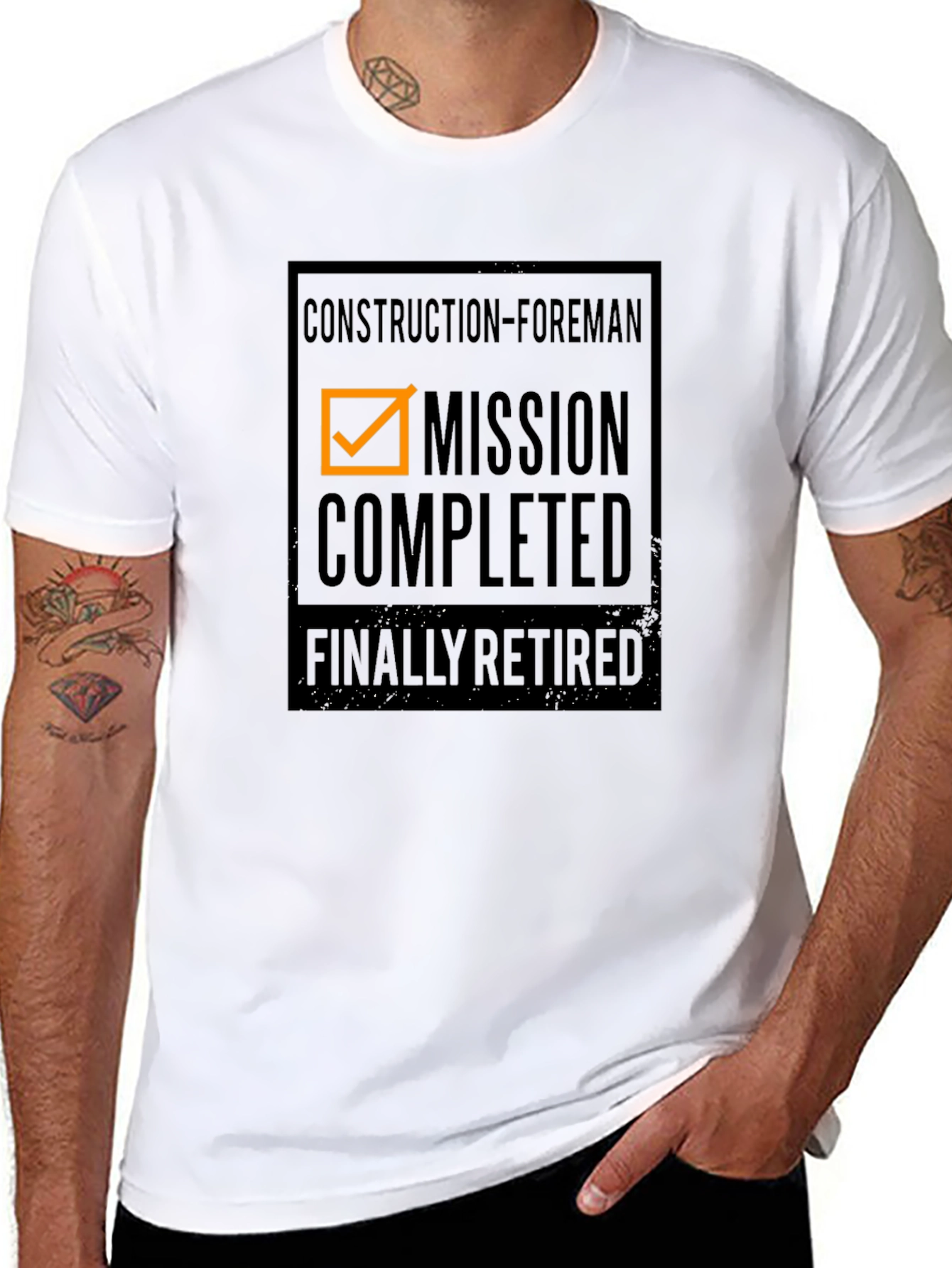 Construction Foreman Retirement T-Shirt: Mission Completed
