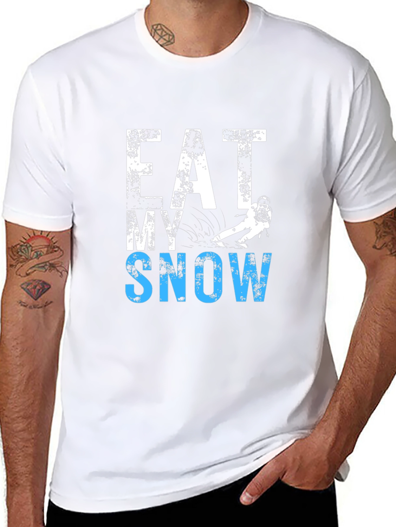 Eat My Snow Black T-Shirt - Skiing Apparel