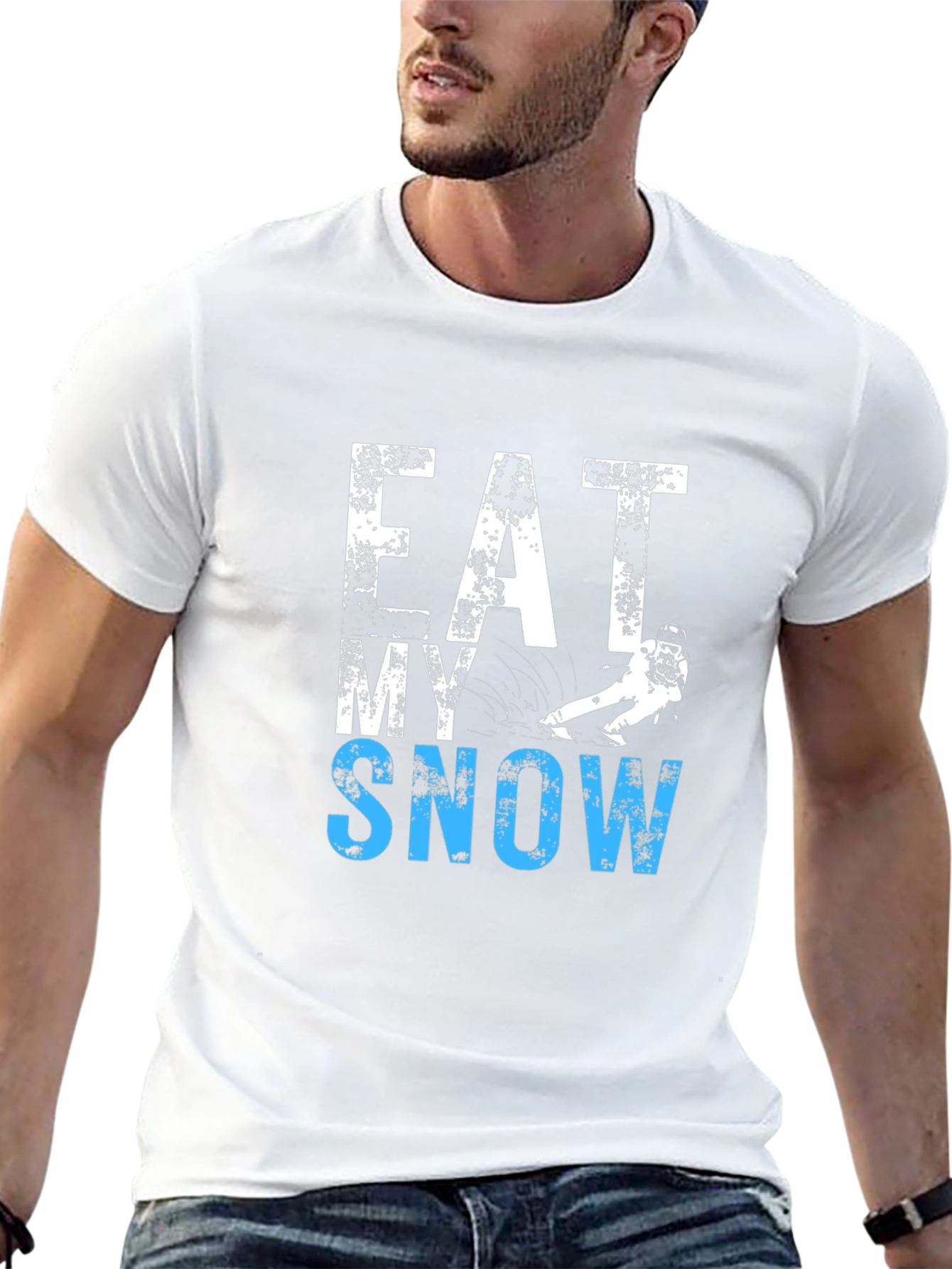 Eat My Snow Black T-Shirt - Skiing Apparel