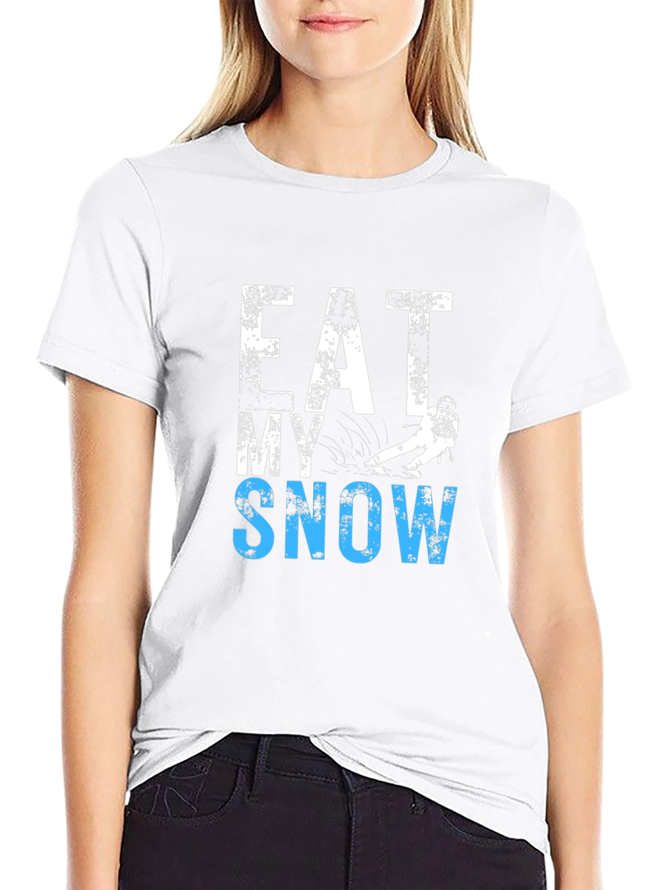Eat My Snow Black T-Shirt - Skiing Apparel