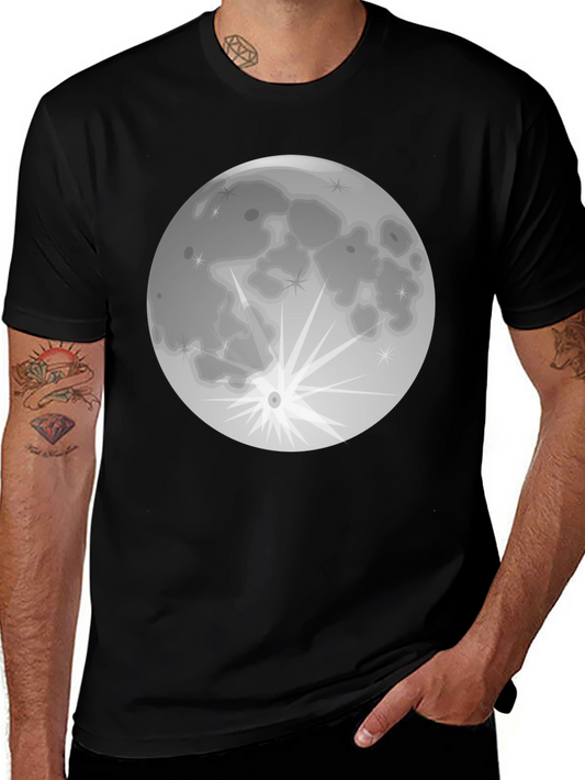 Full Moon Graphic T-Shirt - Black Cotton Tee