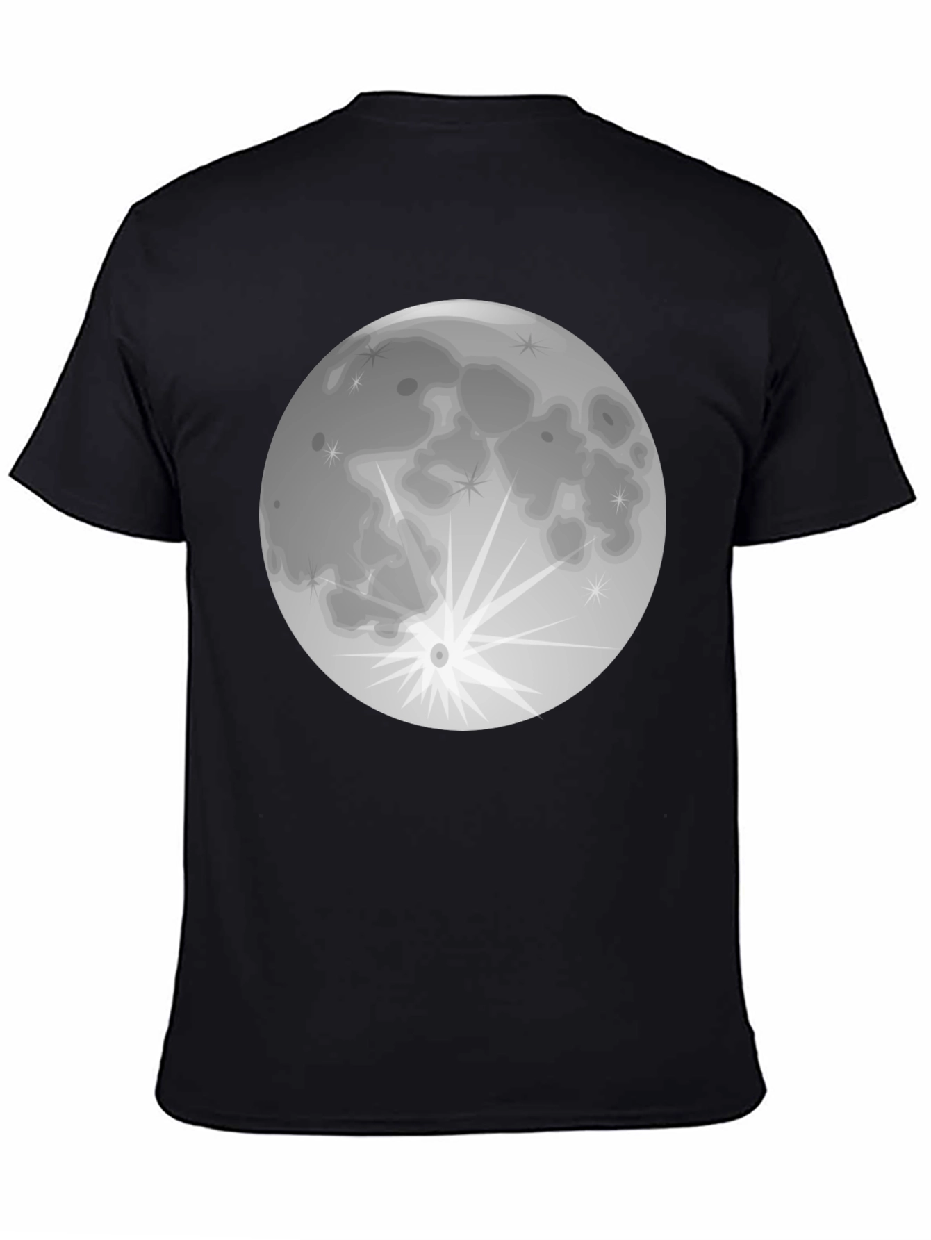 Full Moon Graphic T-Shirt - Black Cotton Tee