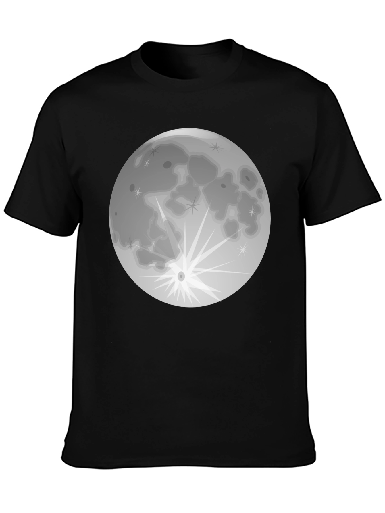 Full Moon Graphic T-Shirt - Black Cotton Tee