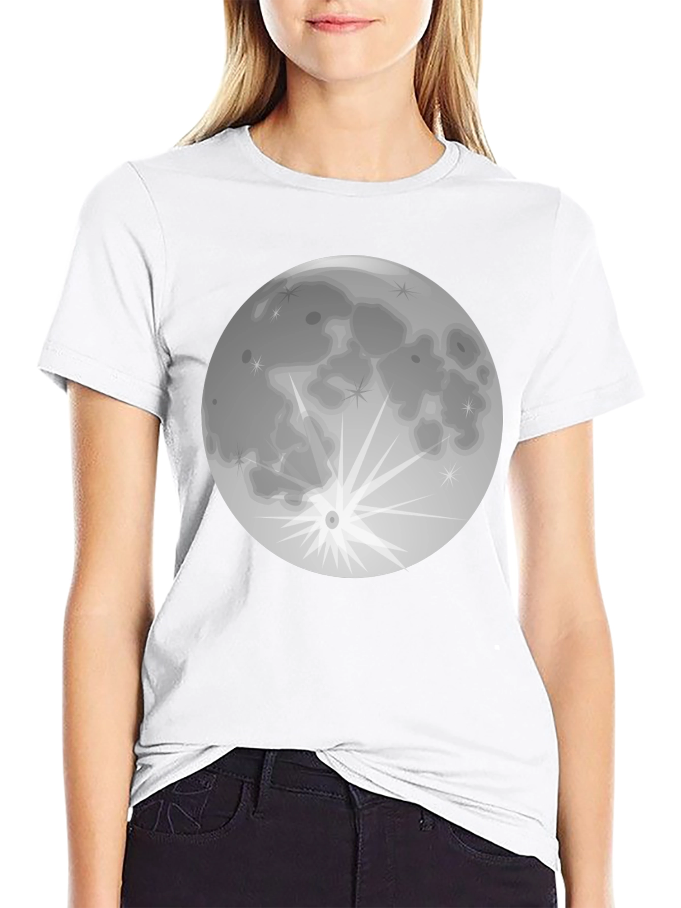 Full Moon Graphic T-Shirt - Black Cotton Tee