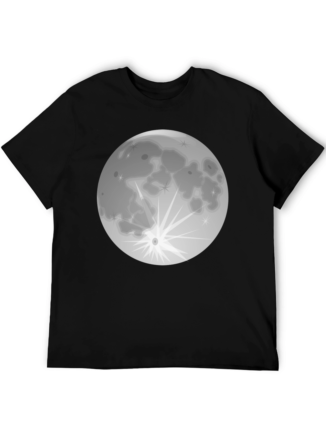 Full Moon Graphic T-Shirt - Black Cotton Tee
