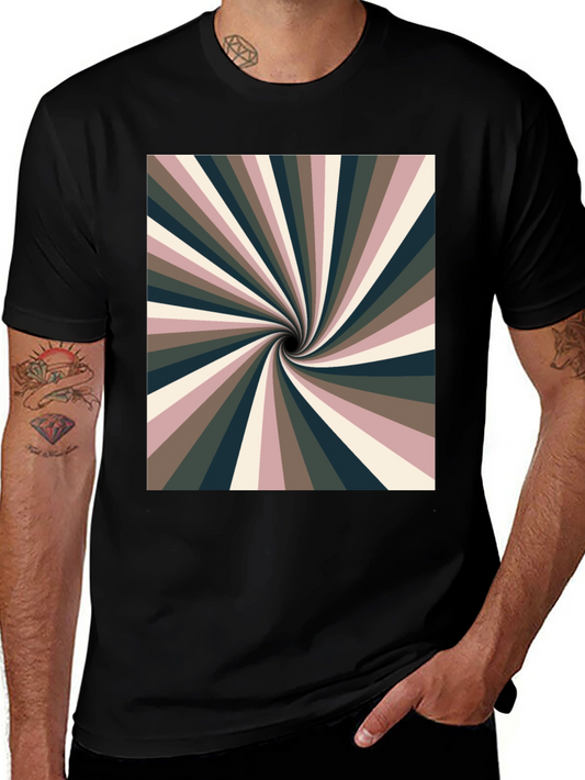 Retro Swirl Graphic Black Tee