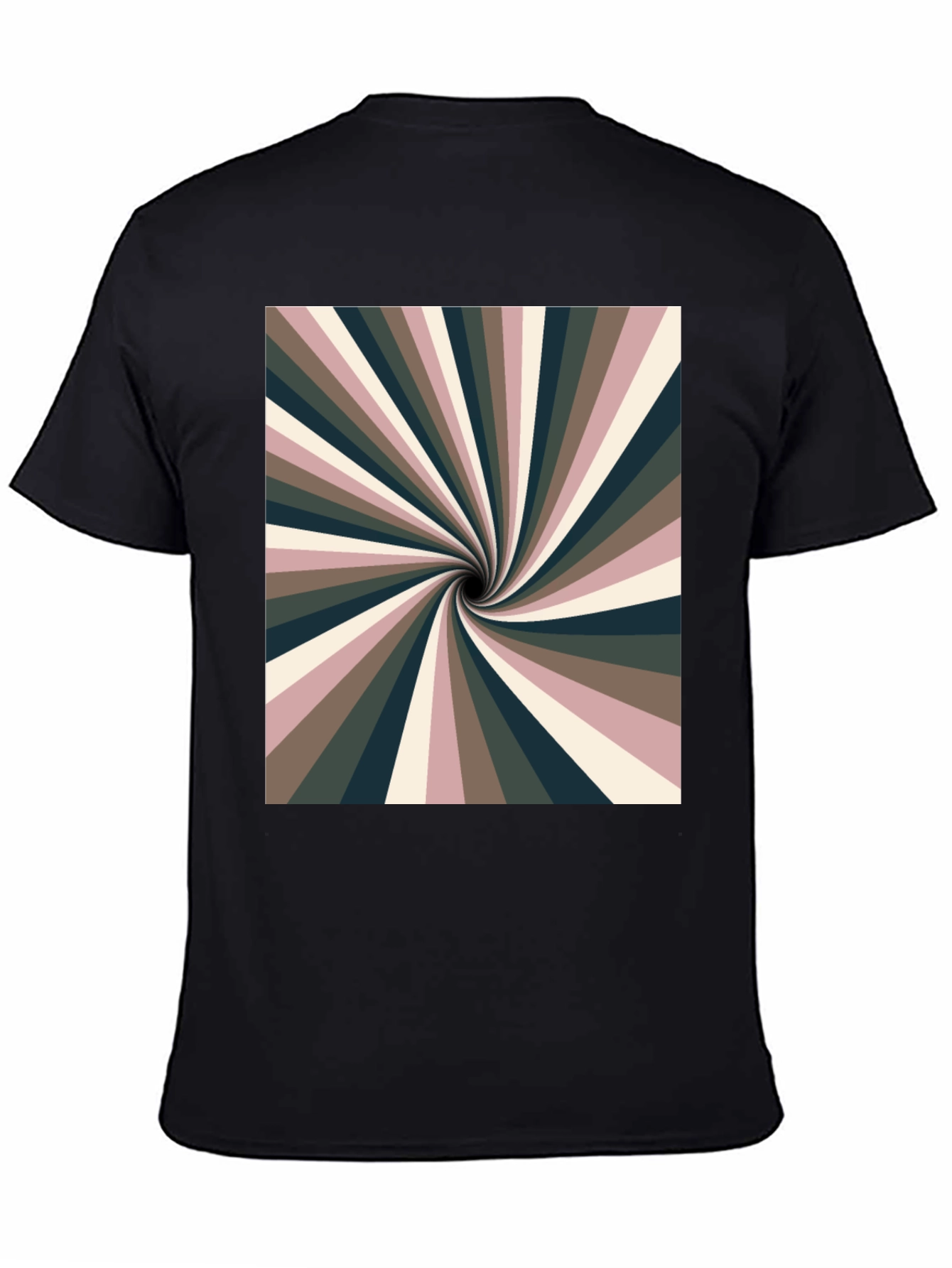 Retro Swirl Graphic Black Tee