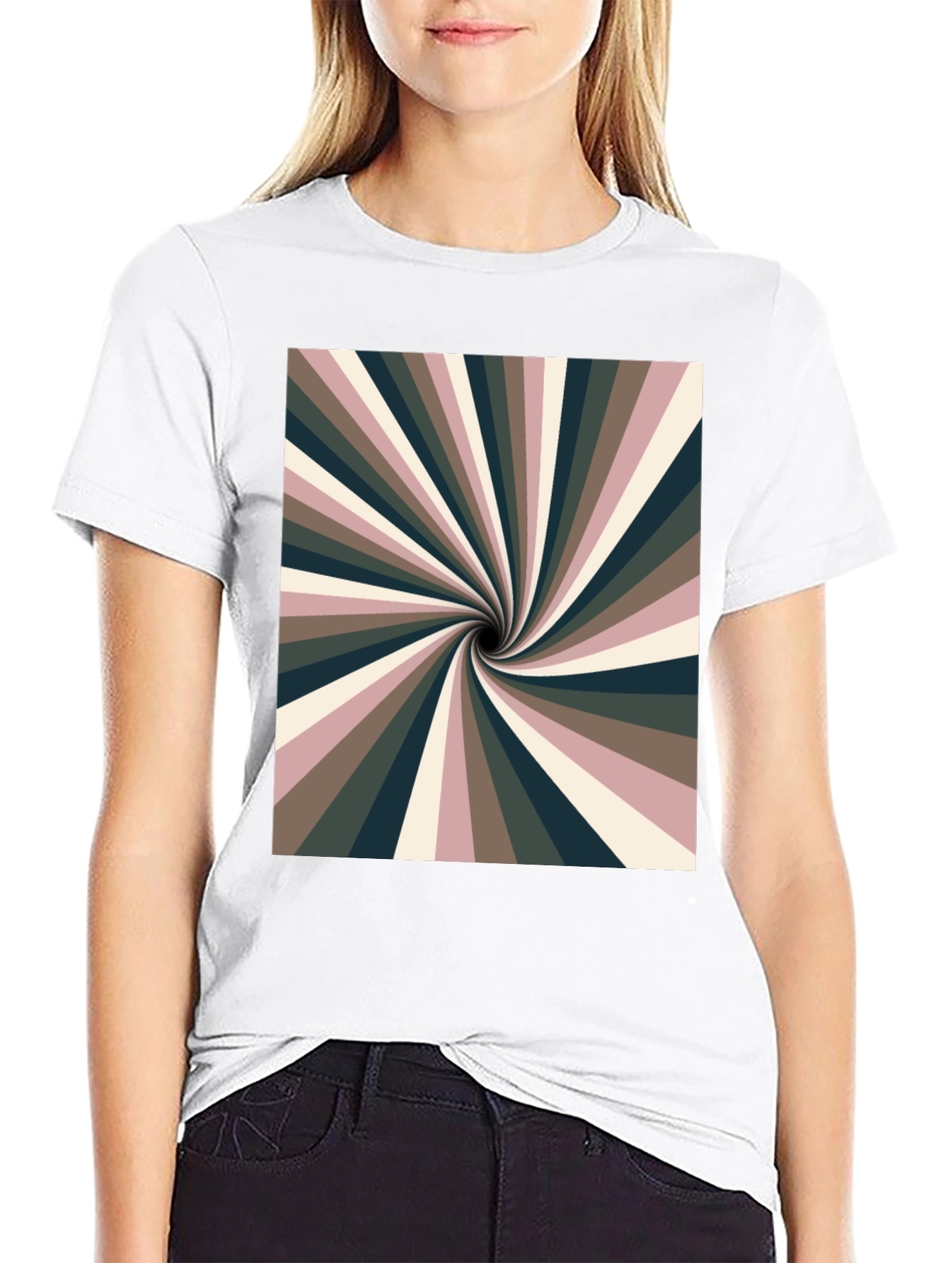 Retro Swirl Graphic Black Tee
