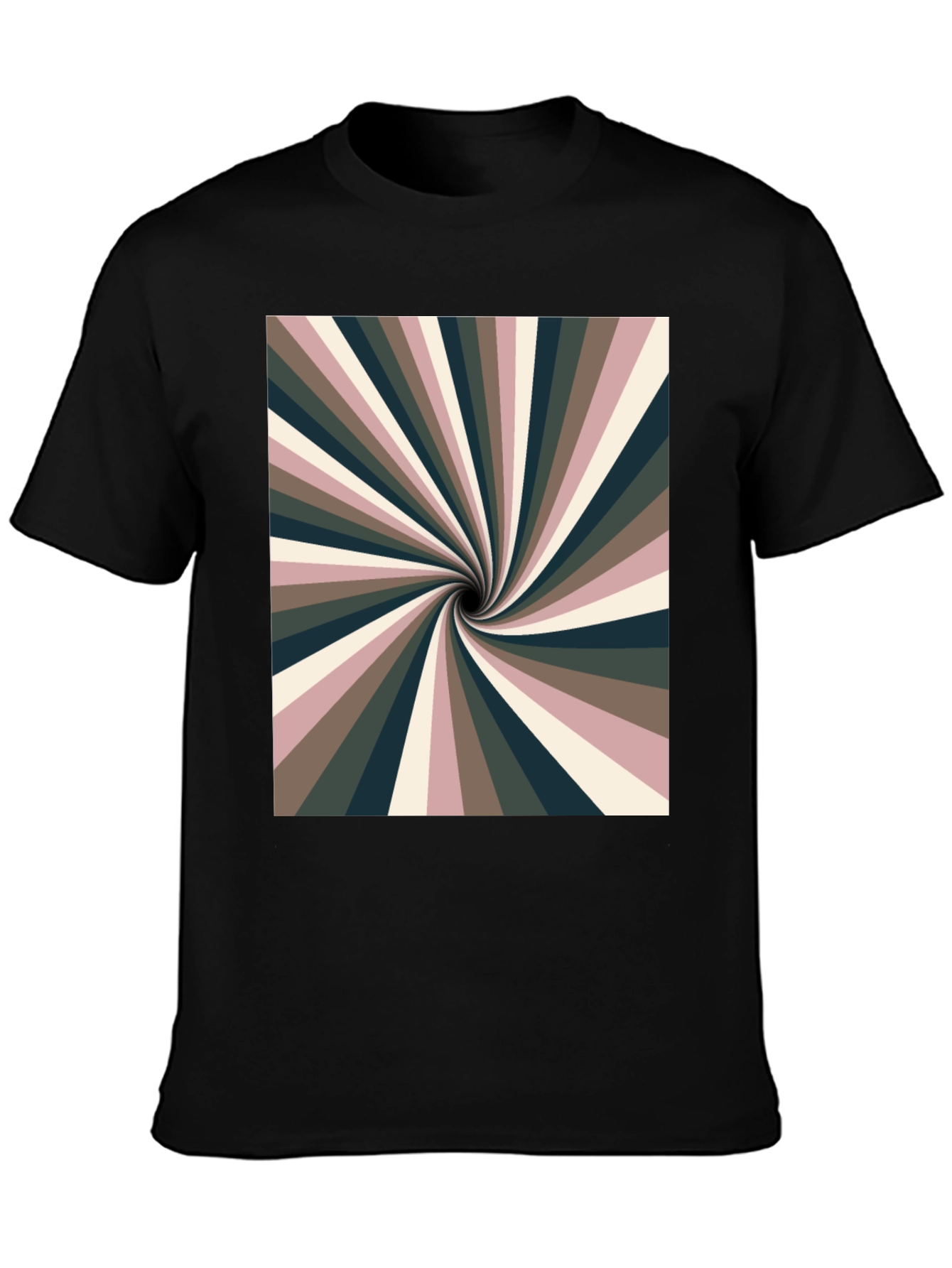 Retro Swirl Graphic Black Tee