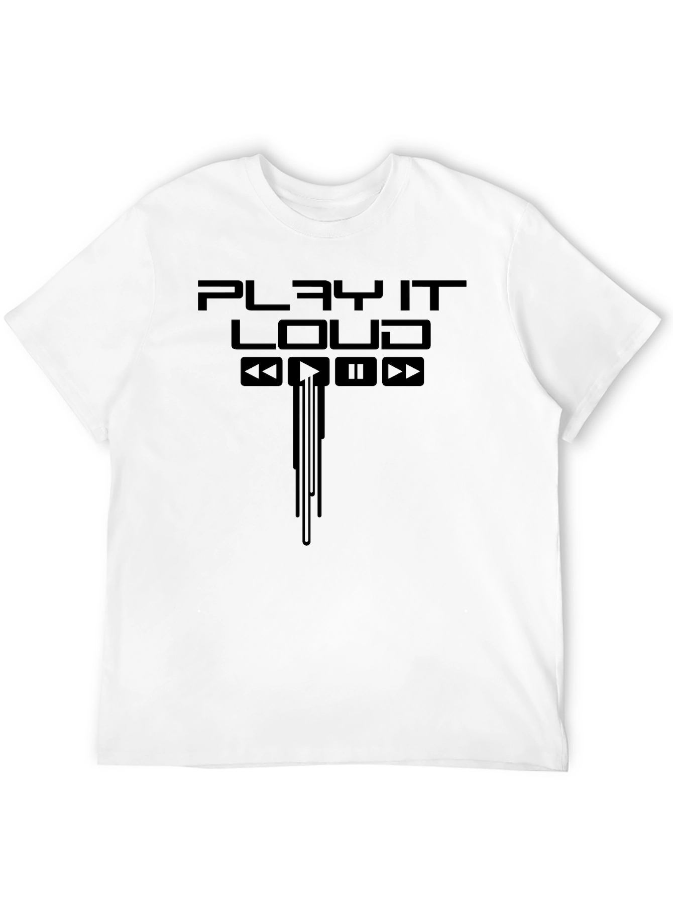Play It Loud Graphic Tee - Black Cotton Blend